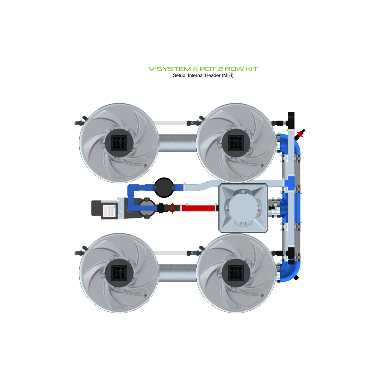 V-SYSTEM 4 Pot 2 Row Kit