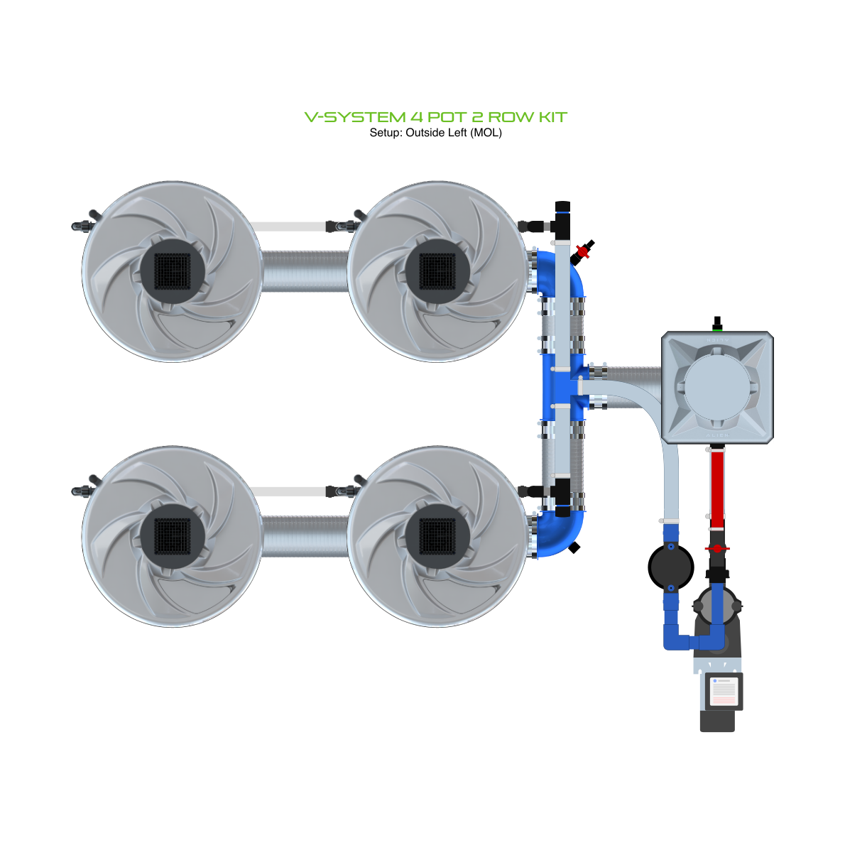 V-SYSTEM 4 Pot 2 Row Kit
