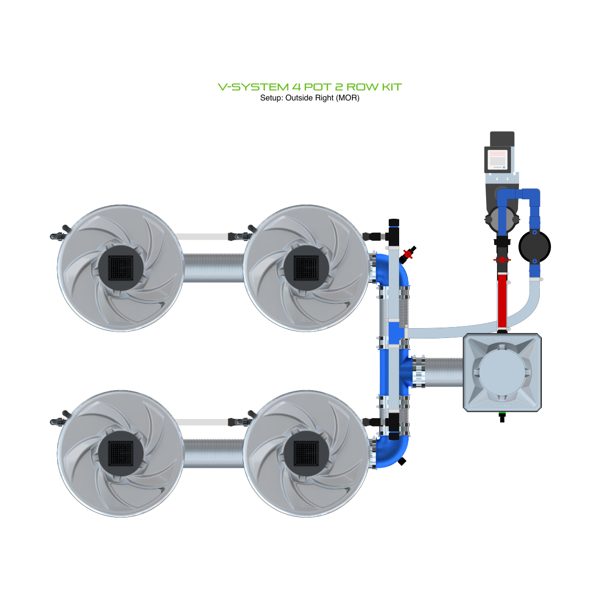 V-SYSTEM 4 Pot 2 Row Kit