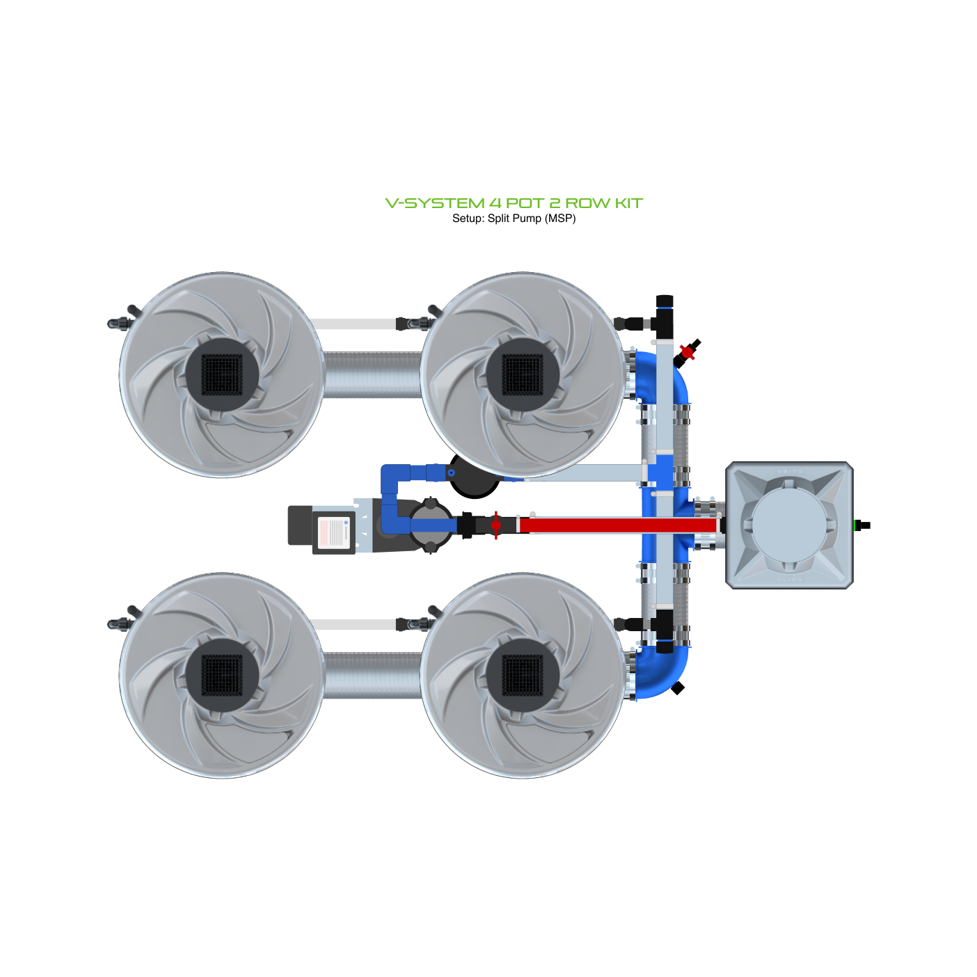 V-SYSTEM 4 Pot 2 Row Kit