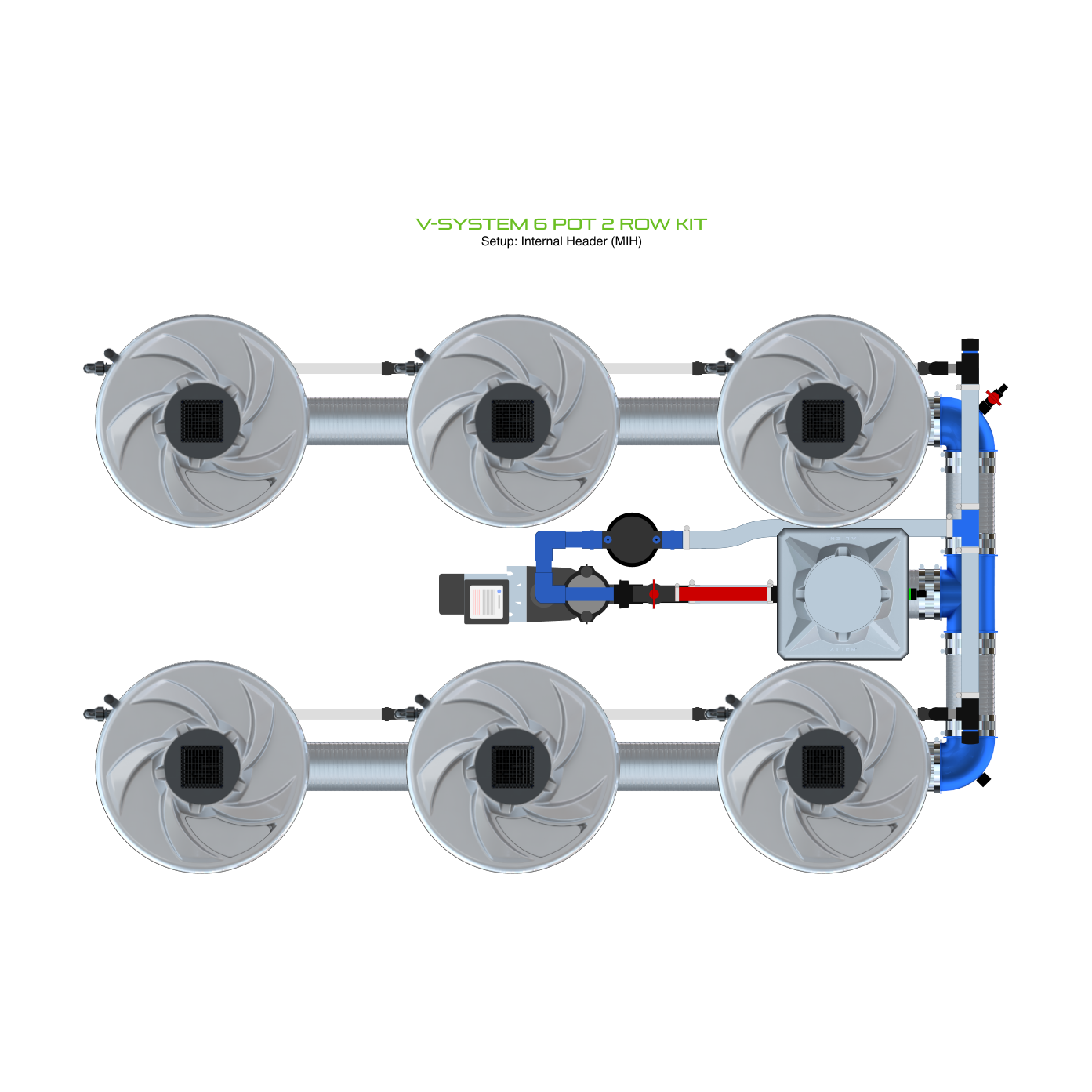 V-SYSTEM 6 Pot 2 Row Kit
