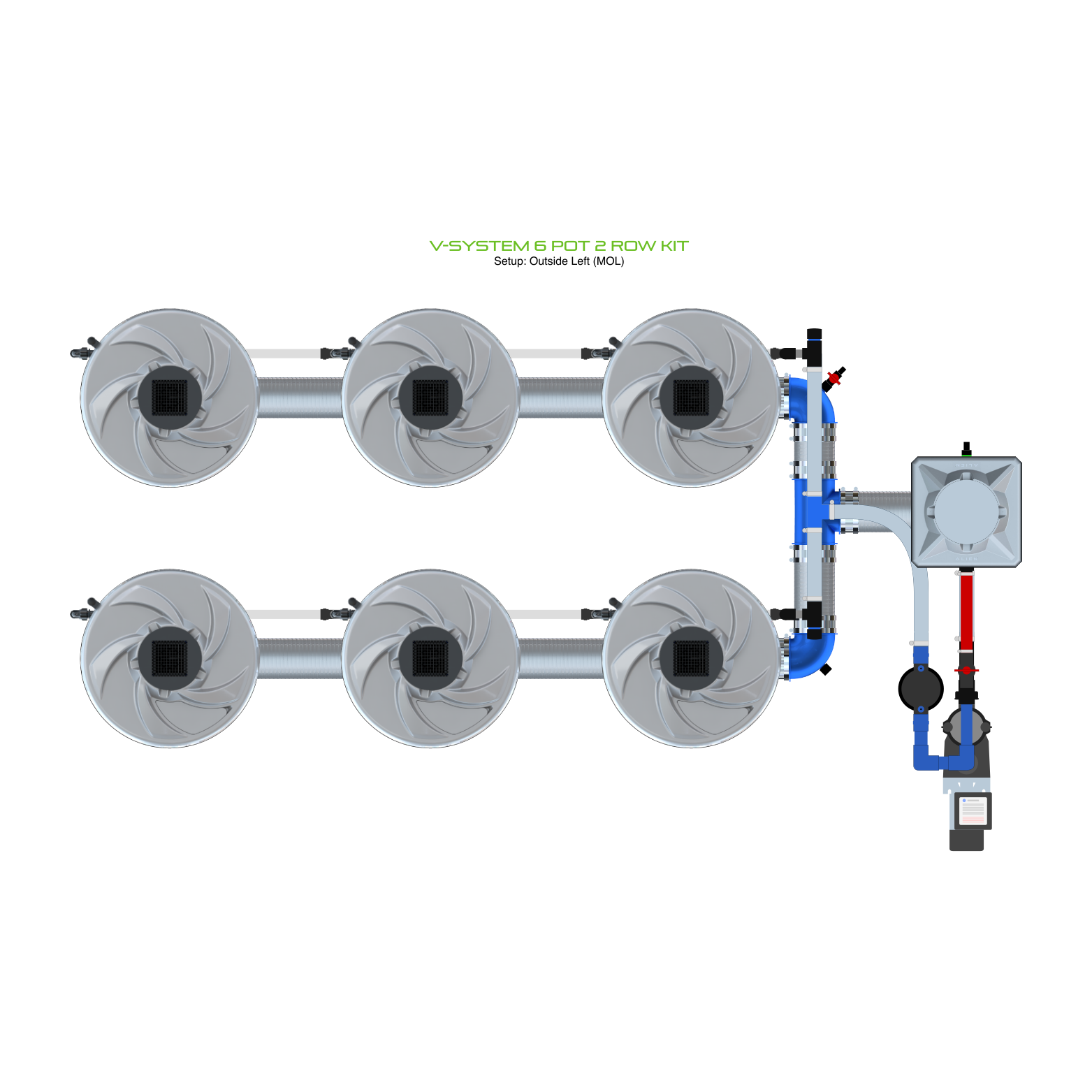 V-SYSTEM 6 Pot 2 Row Kit