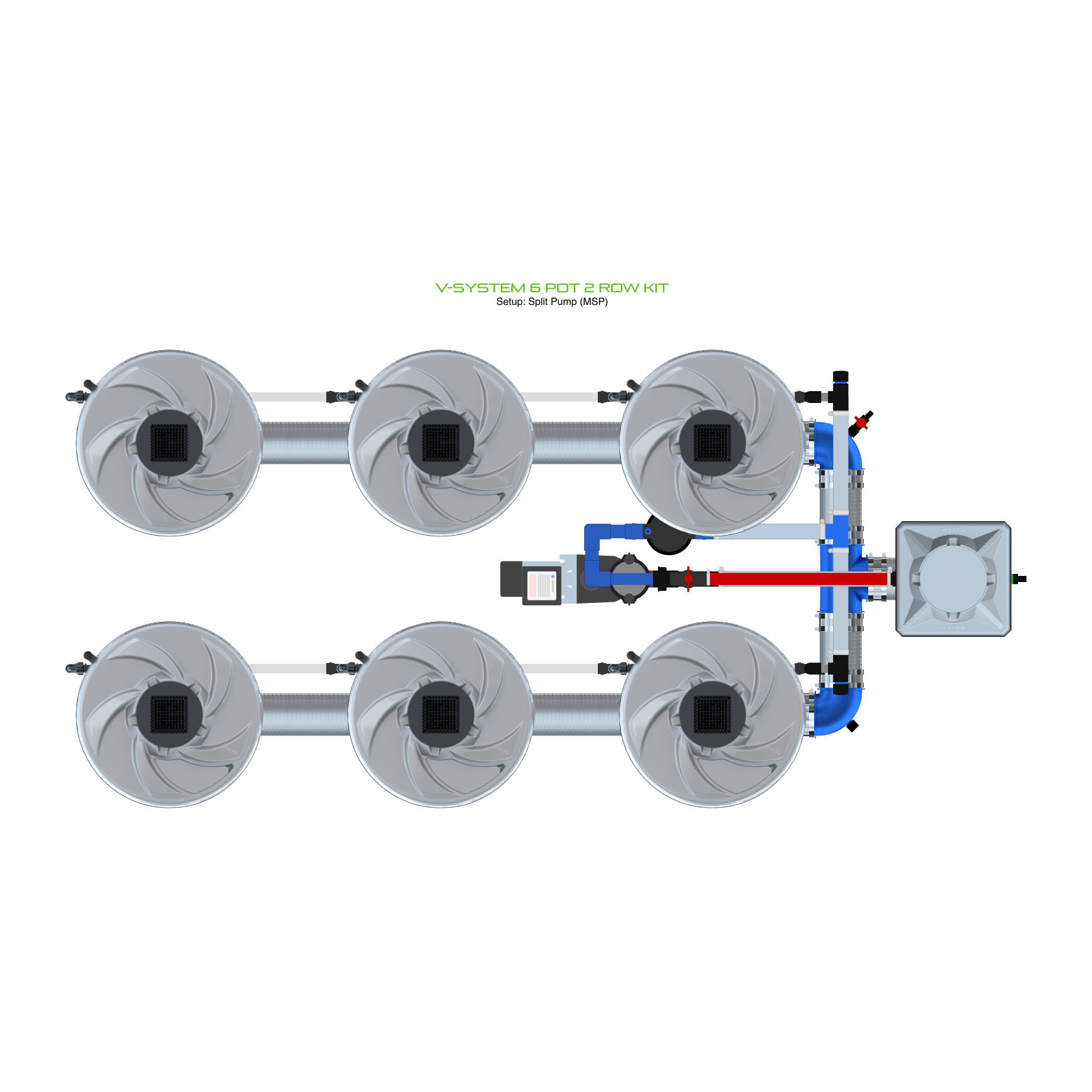 V-SYSTEM 6 Pot 2 Row Kit