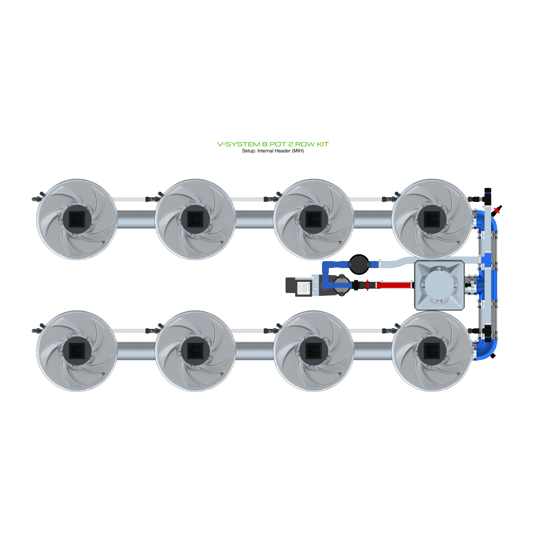 V-SYSTEM 8 Pot 2 Row Kit