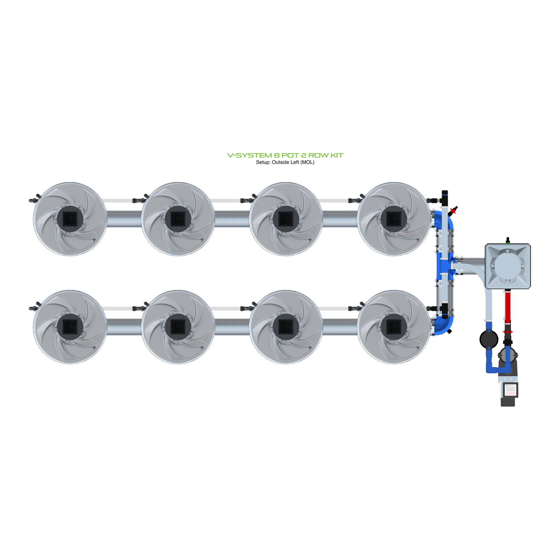 V-SYSTEM 8 Pot 2 Row Kit