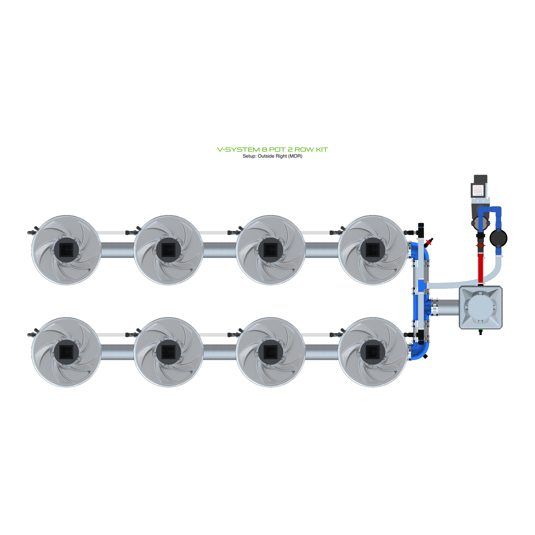 V-SYSTEM 8 Pot 2 Row Kit