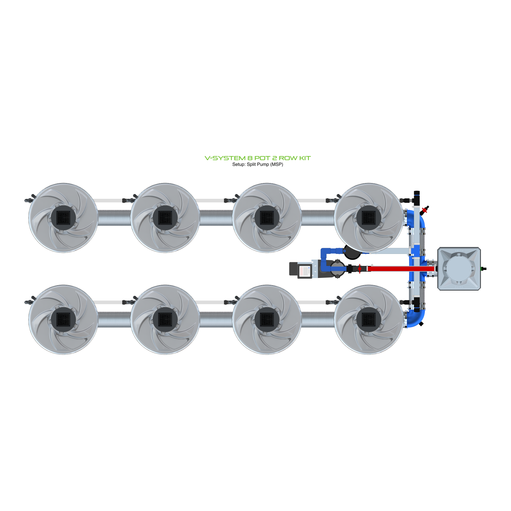 V-SYSTEM 8 Pot 2 Row Kit