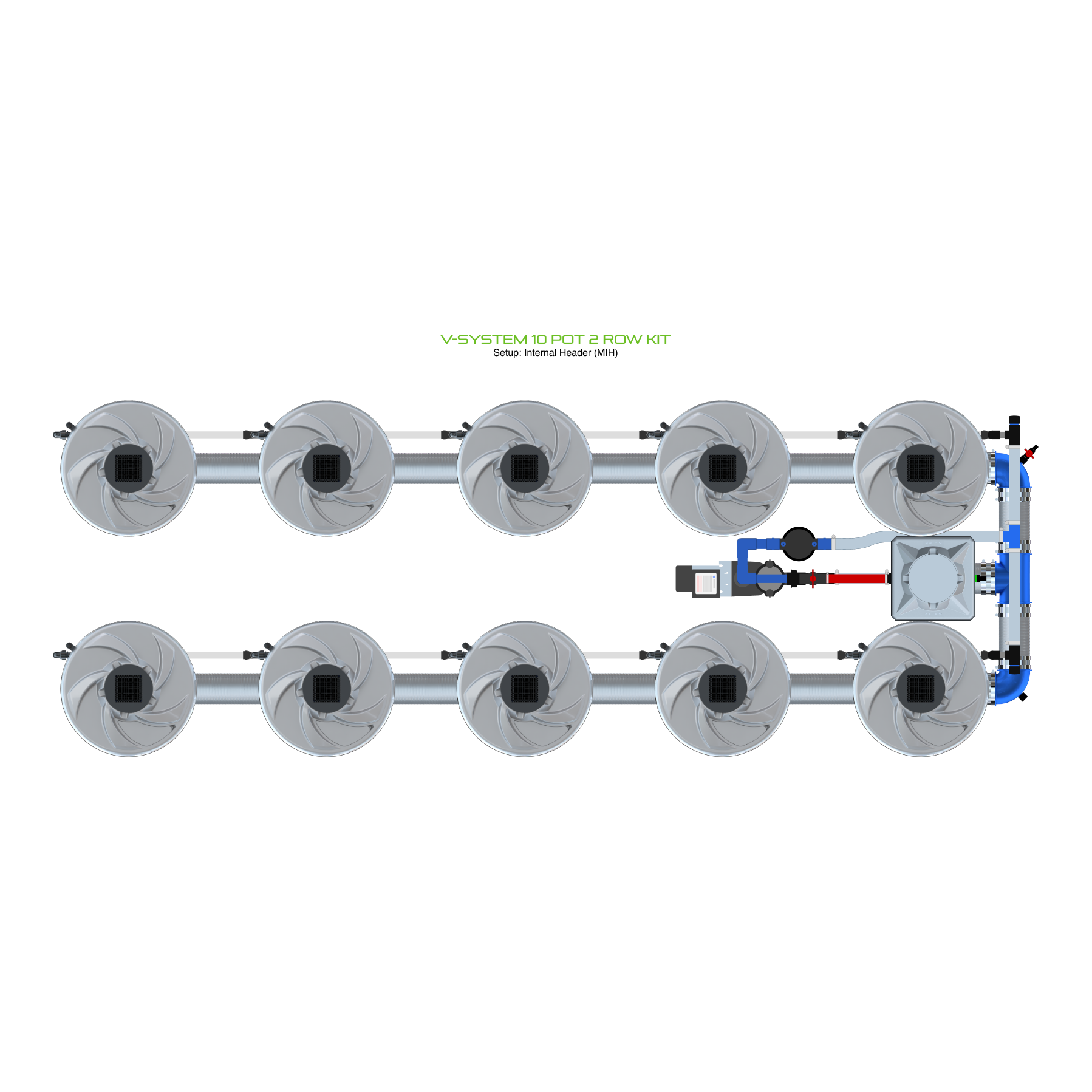 V-SYSTEM 10 Pot 2 Row Kit
