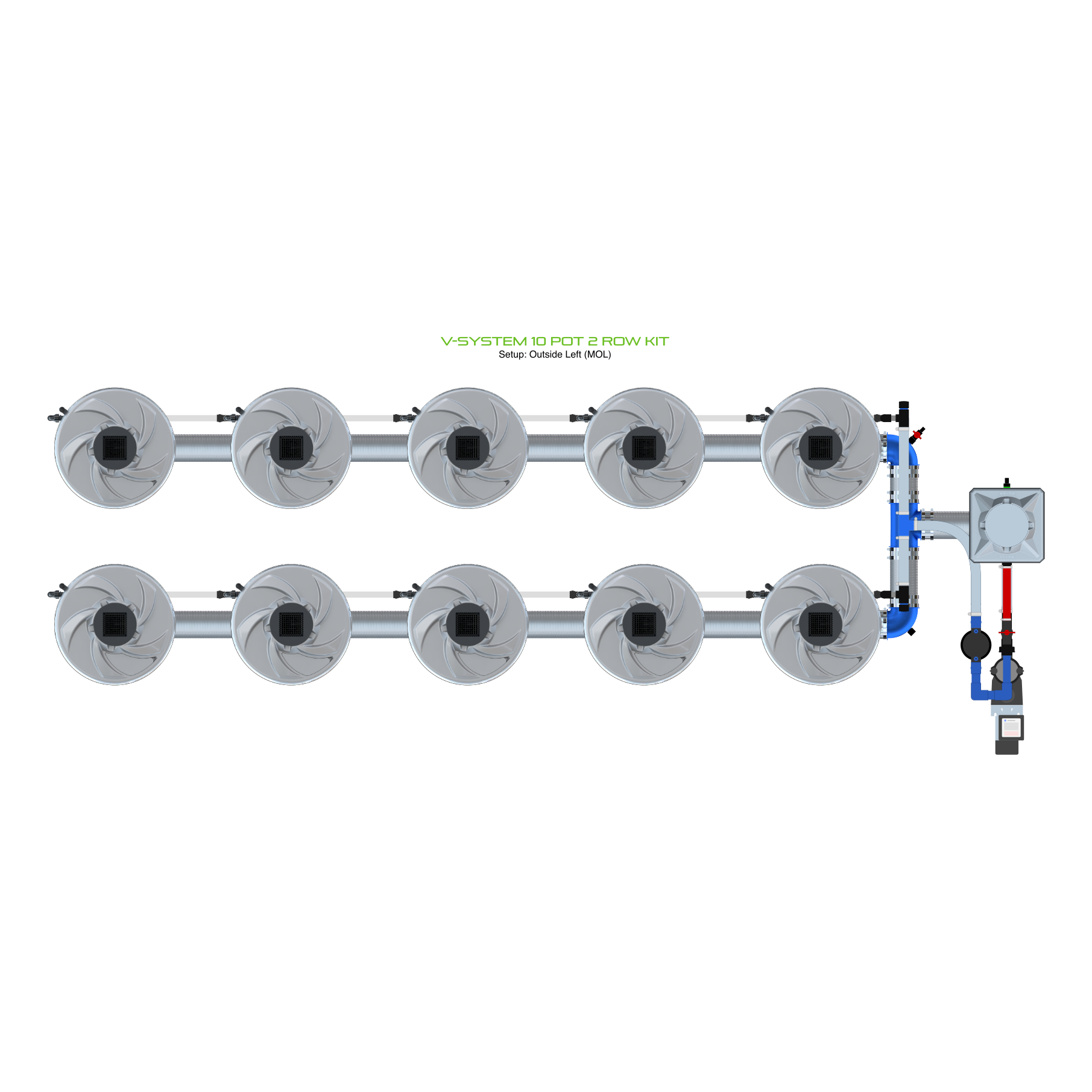 V-SYSTEM 10 Pot 2 Row Kit