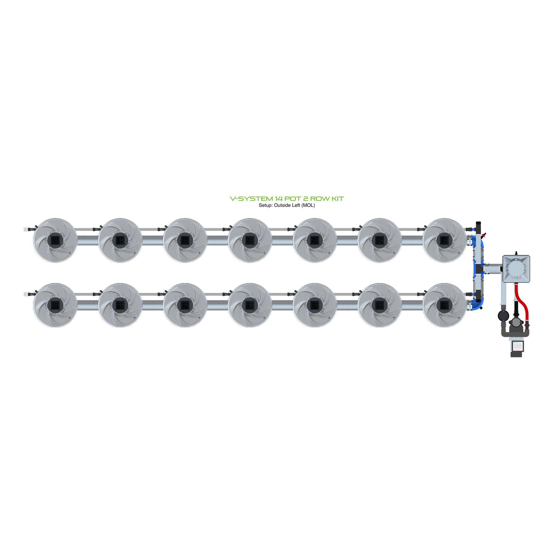 V-SYSTEM 14 Pot 2 Row Kit