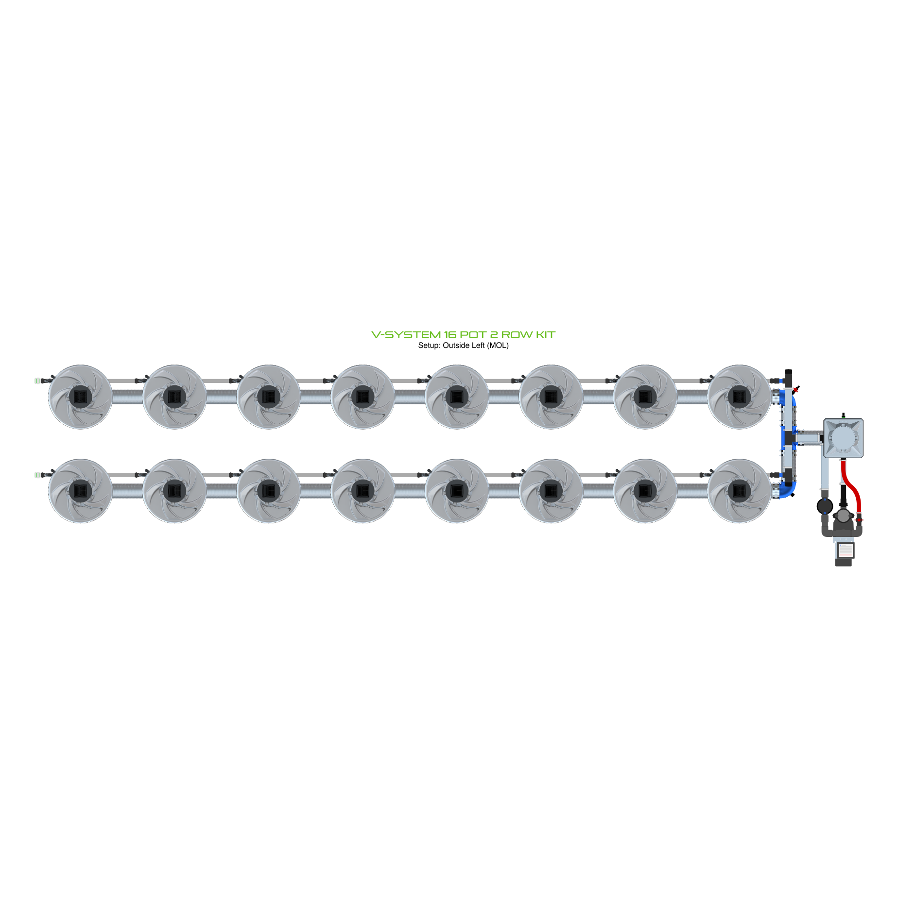 V-SYSTEM 16 Pot 2 Row Kit