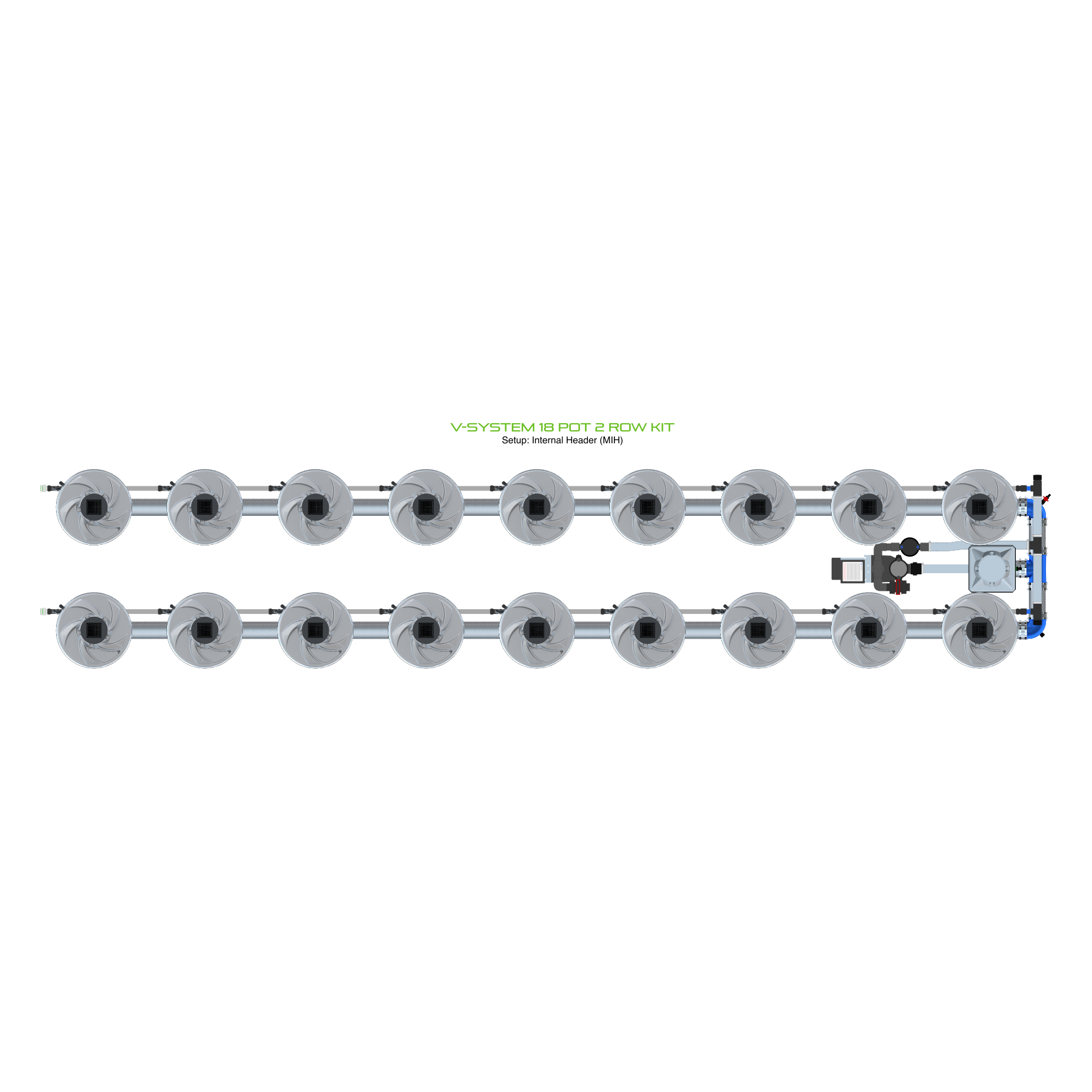 V-SYSTEM 18 Pot 2 Row Kit