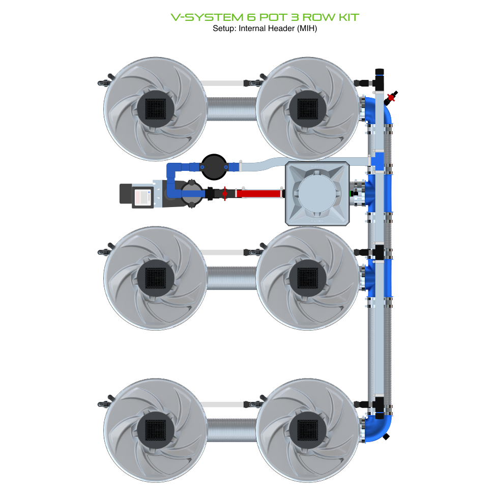 V-SYSTEM 6 Pot 3 Row Kit