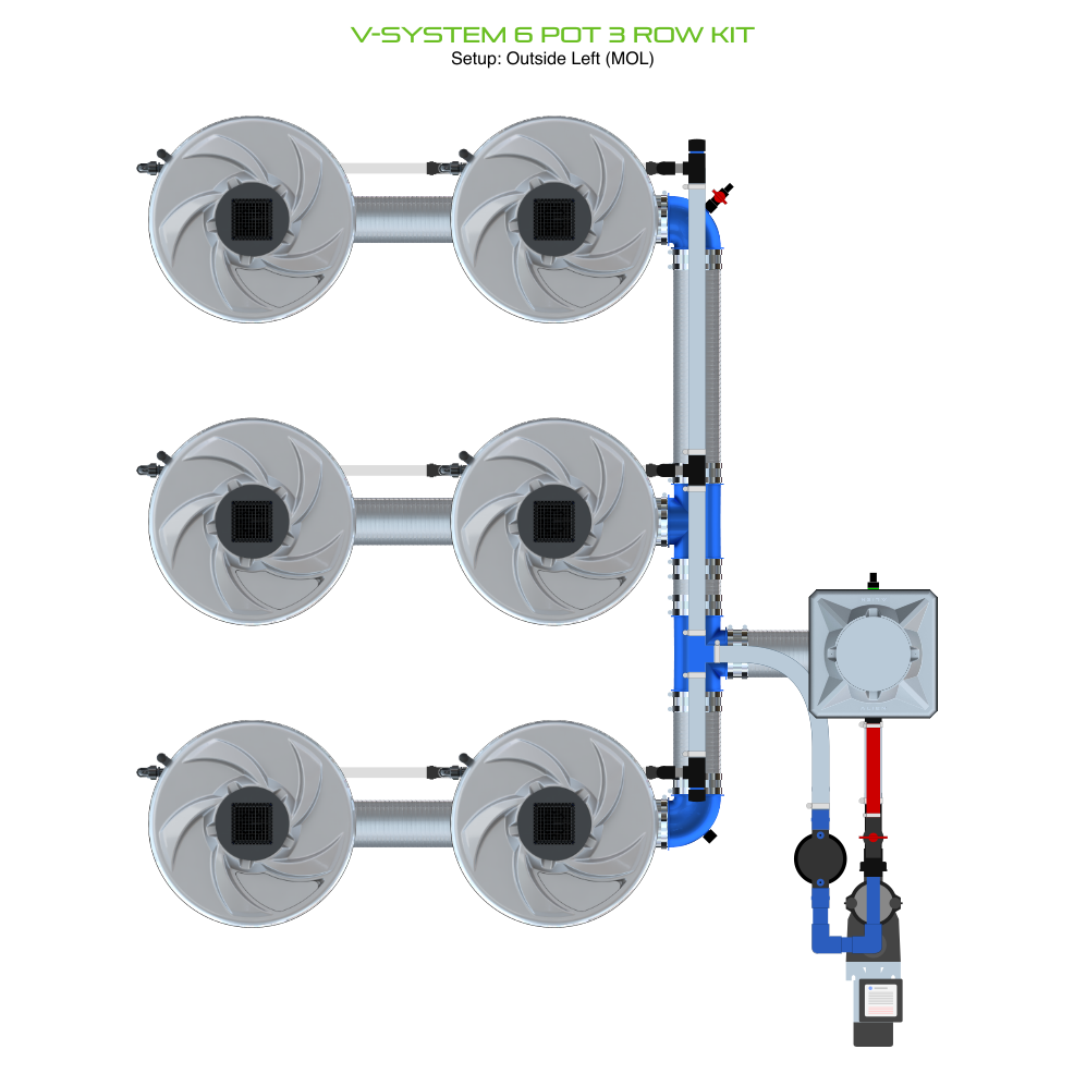 V-SYSTEM 6 Pot 3 Row Kit