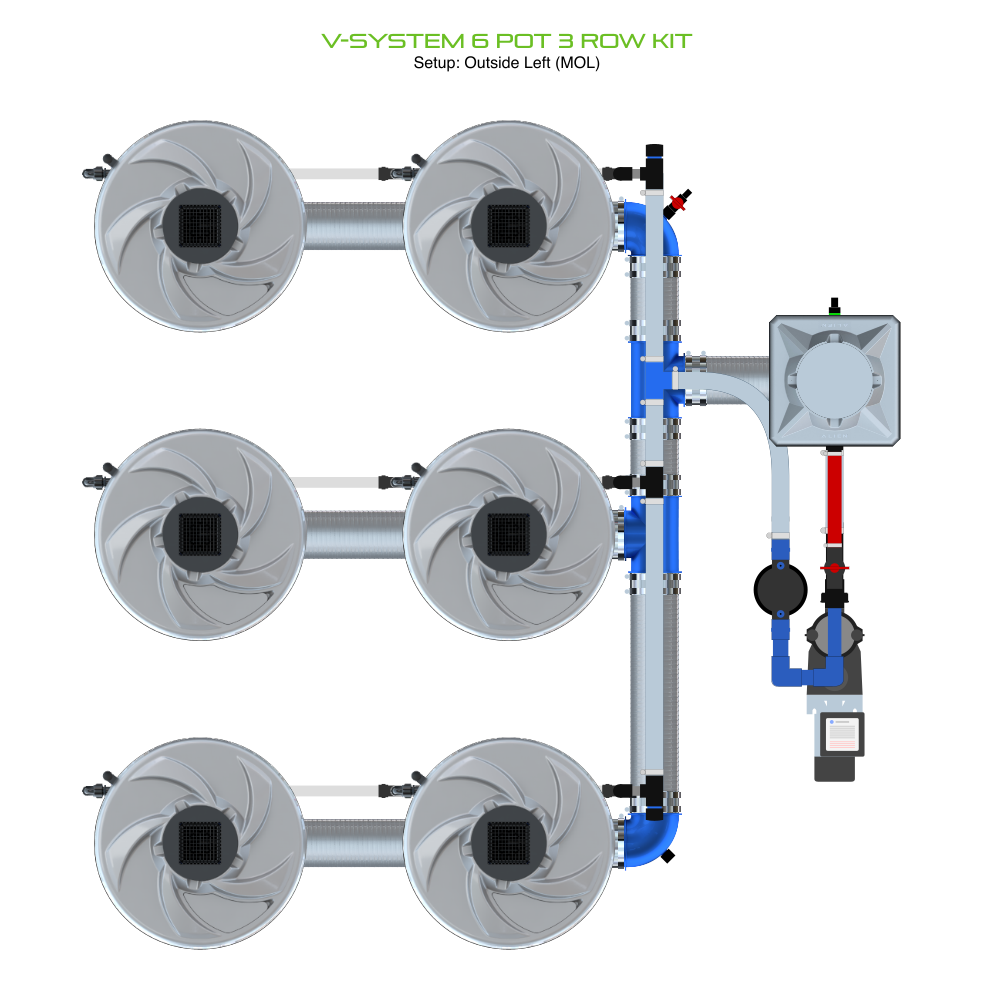 V-SYSTEM 6 Pot 3 Row Kit