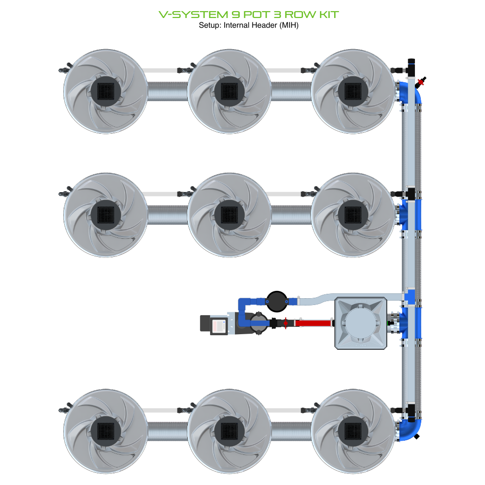 V-SYSTEM 9 Pot 3 Row Kit