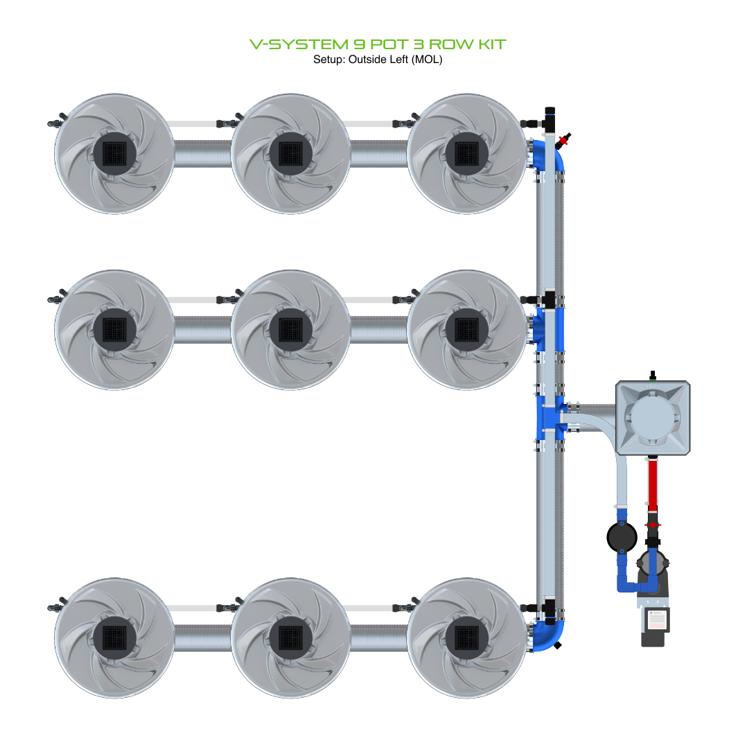 V-SYSTEM 9 Pot 3 Row Kit