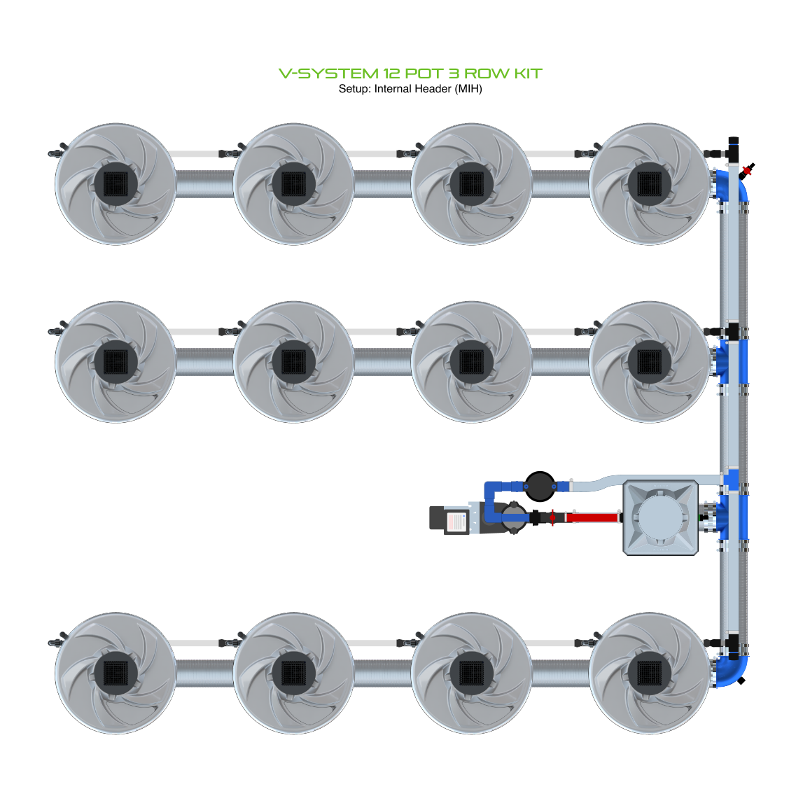 V-SYSTEM 12 Pot 3 Row Kit