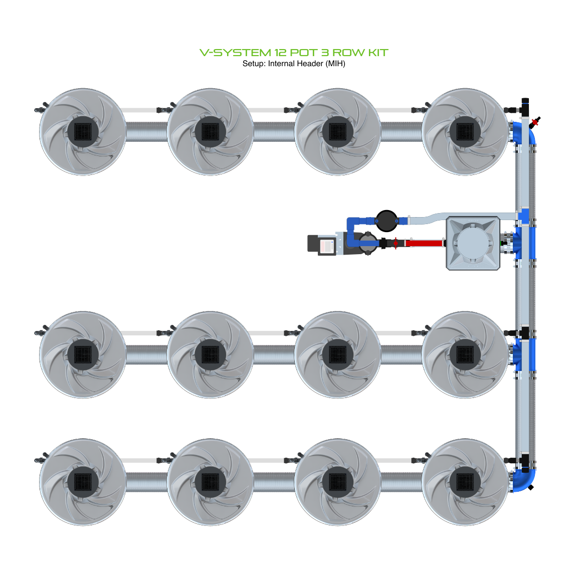 V-SYSTEM 12 Pot 3 Row Kit