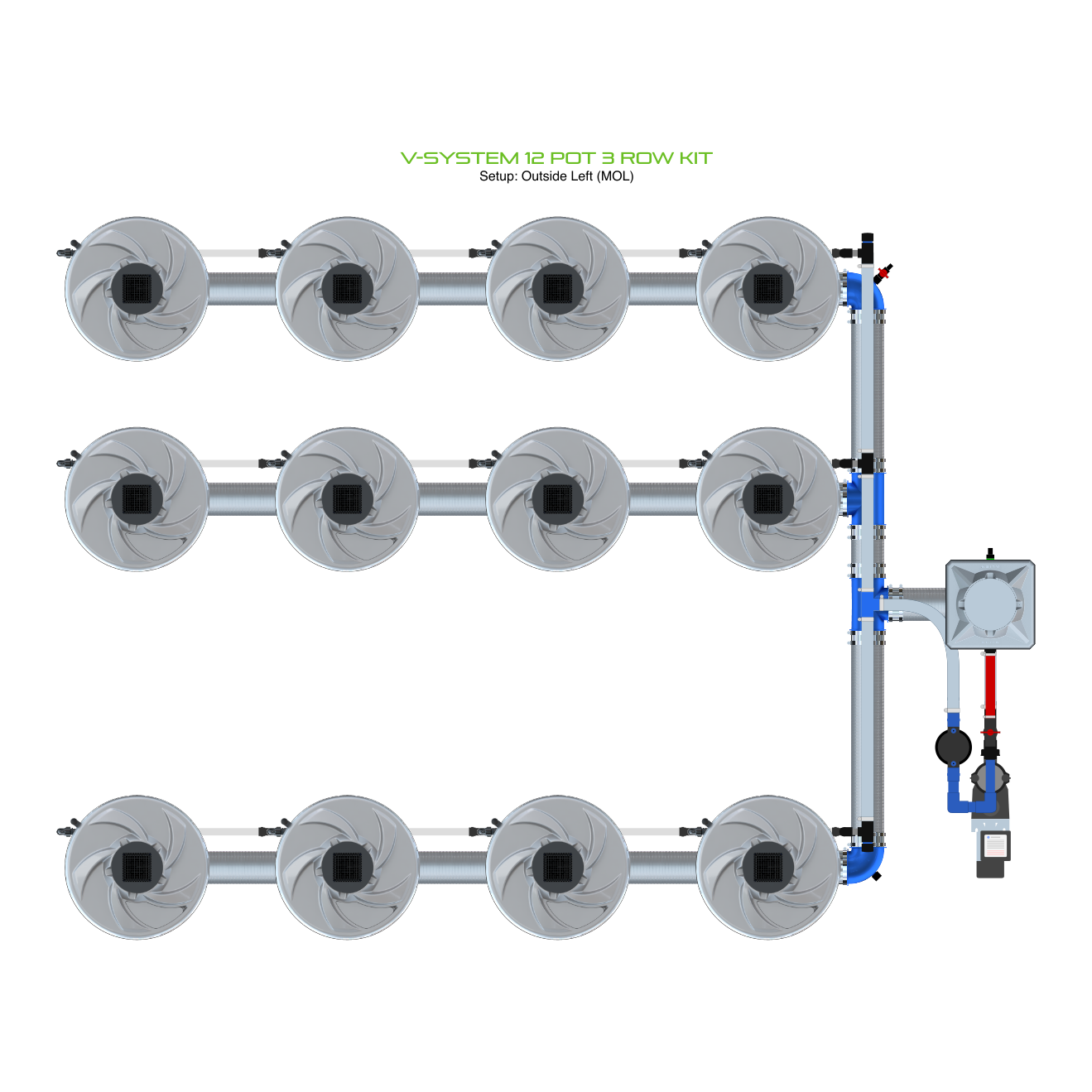 V-SYSTEM 12 Pot 3 Row Kit
