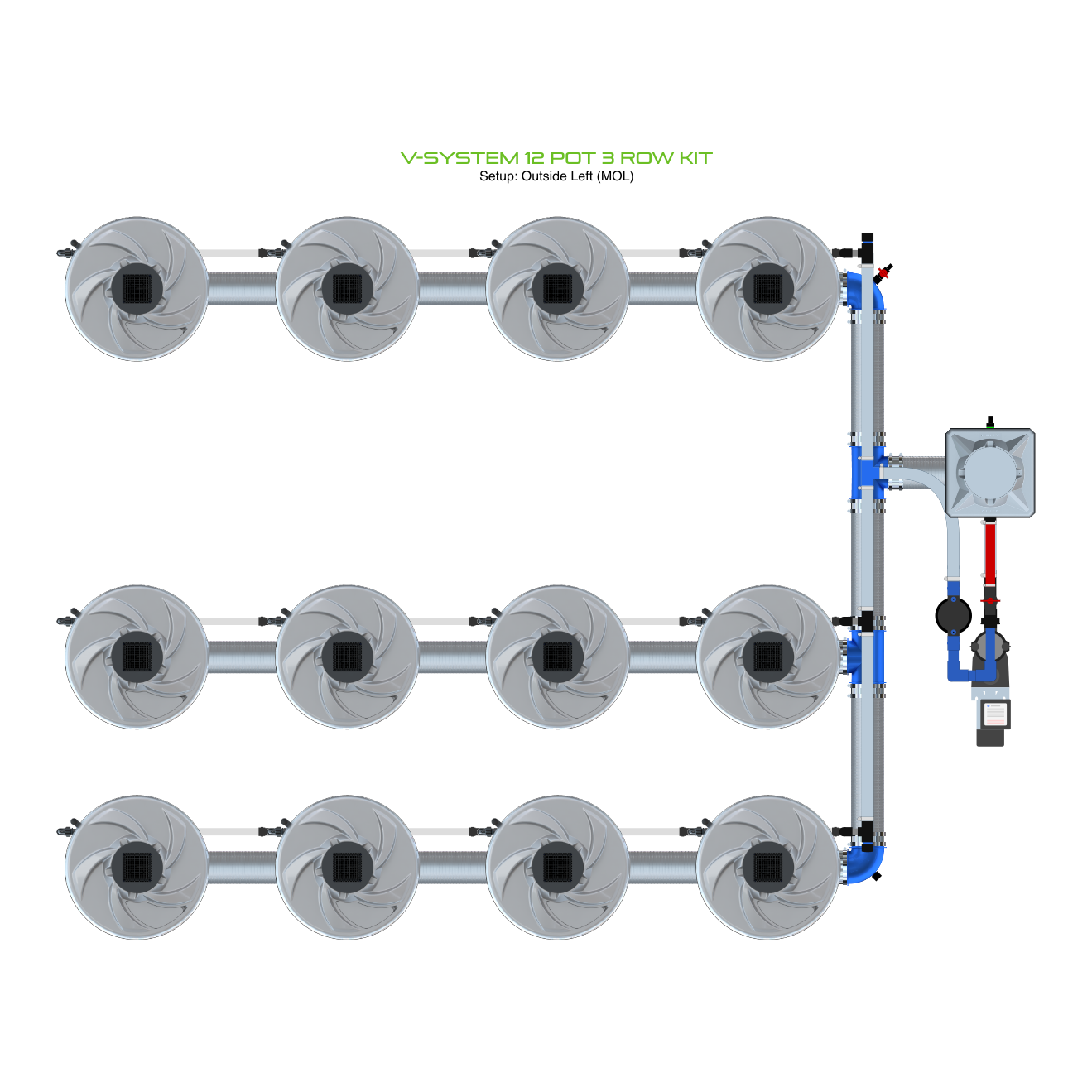 V-SYSTEM 12 Pot 3 Row Kit