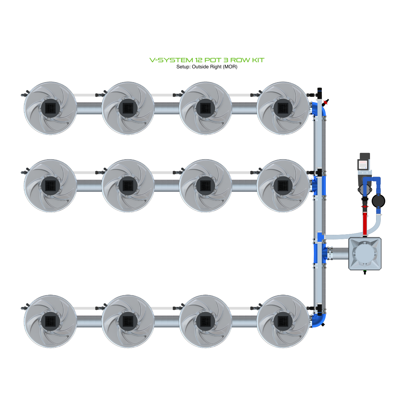 V-SYSTEM 12 Pot 3 Row Kit