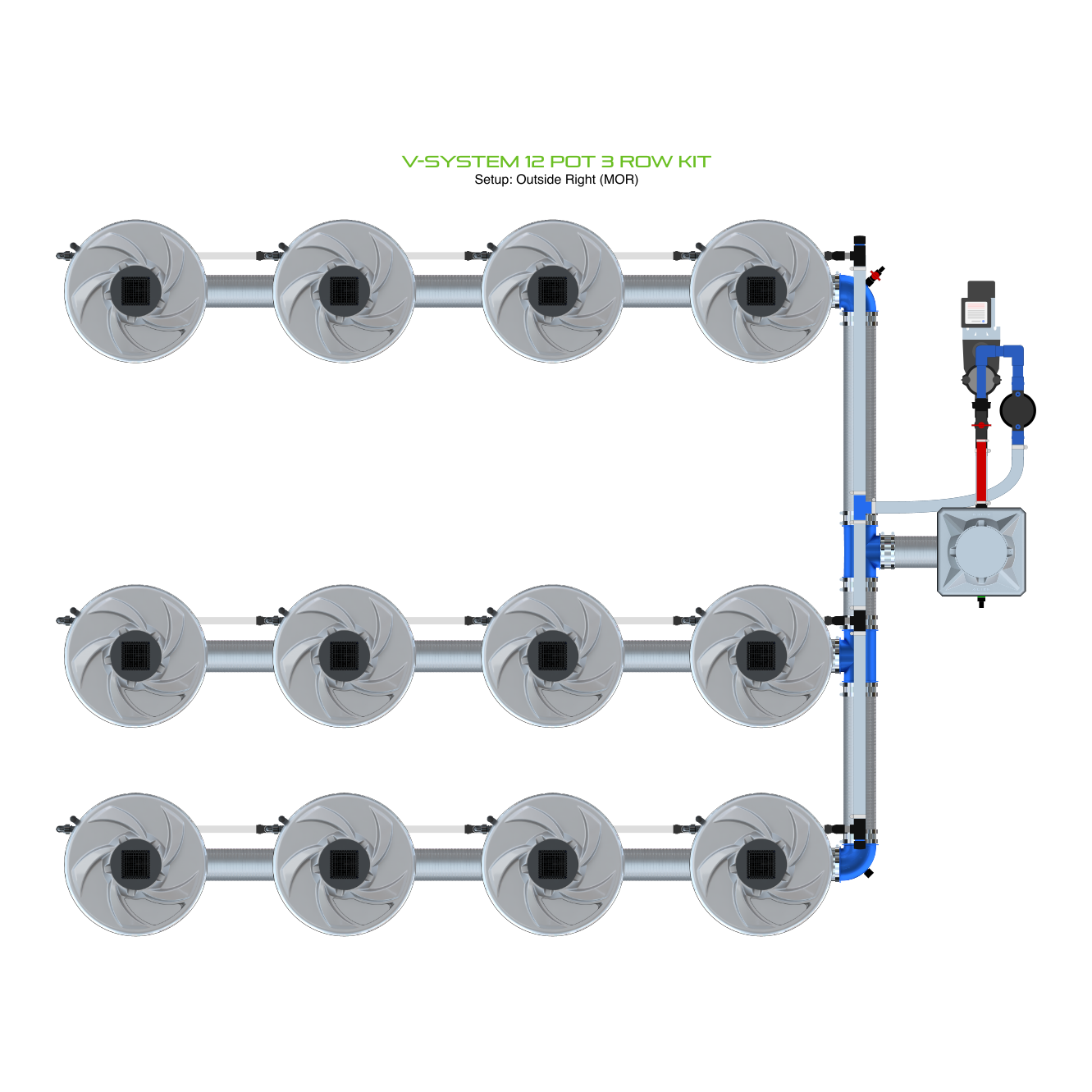 V-SYSTEM 12 Pot 3 Row Kit