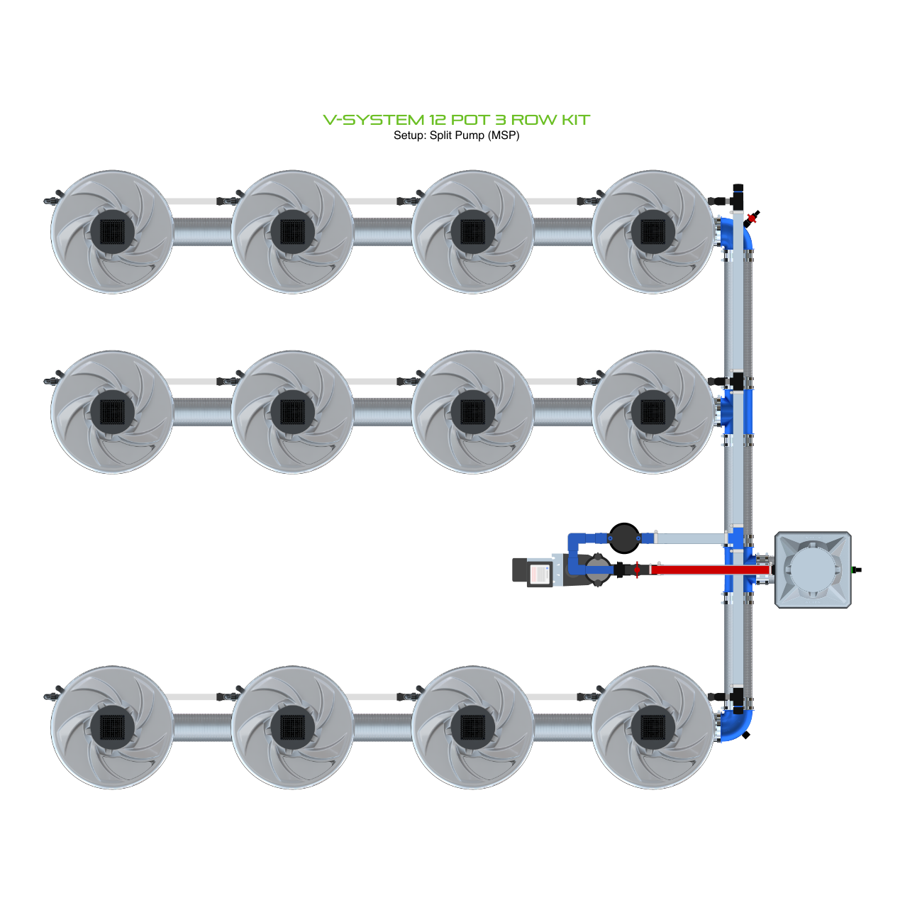 V-SYSTEM 12 Pot 3 Row Kit