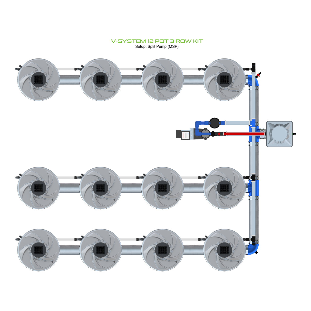 V-SYSTEM 12 Pot 3 Row Kit