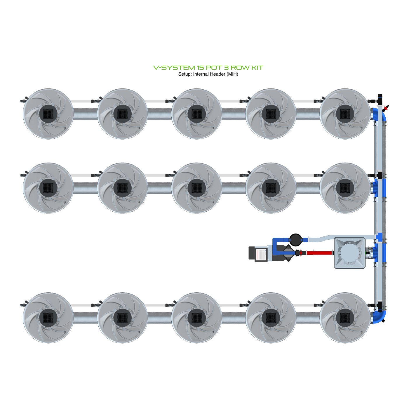 V-SYSTEM 15 Pot 3 Row Kit