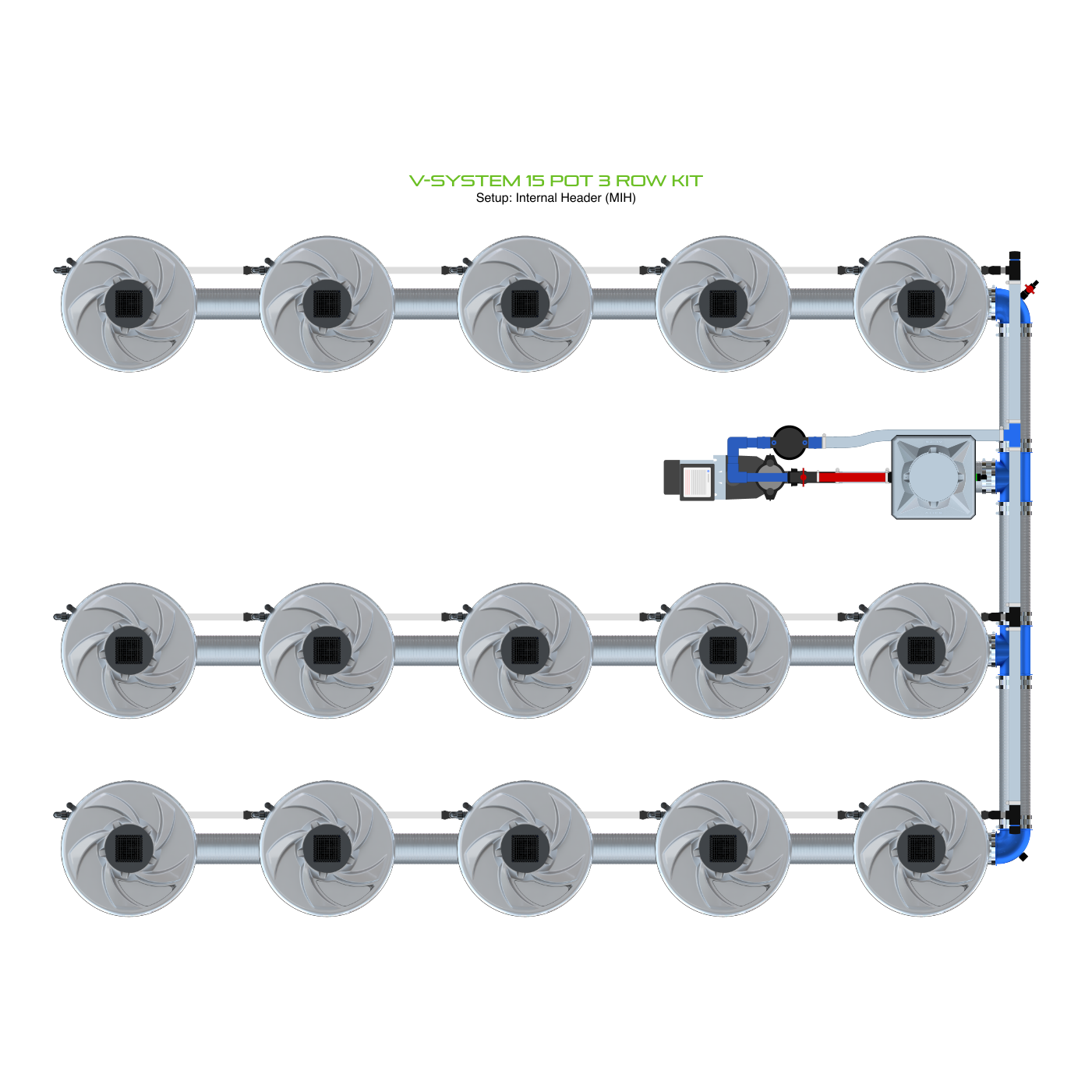 V-SYSTEM 15 Pot 3 Row Kit