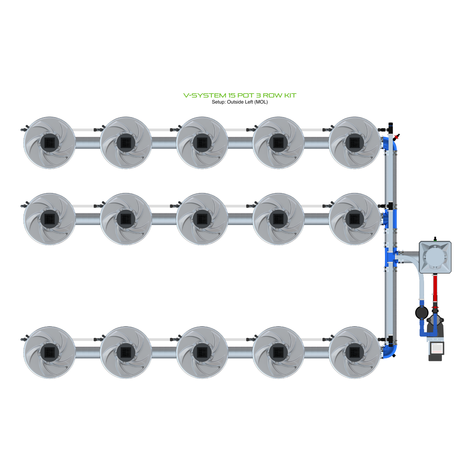 V-SYSTEM 15 Pot 3 Row Kit