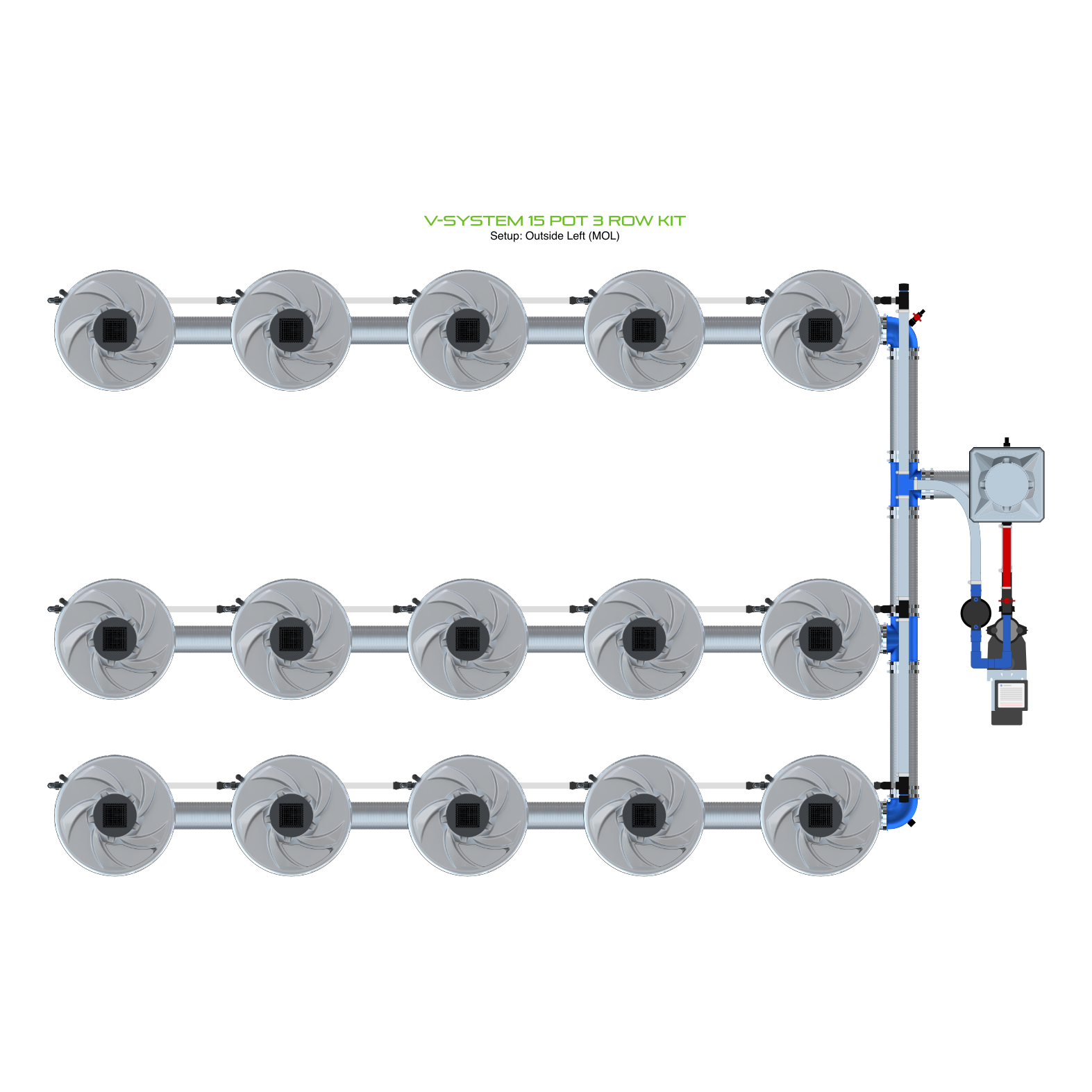 V-SYSTEM 15 Pot 3 Row Kit