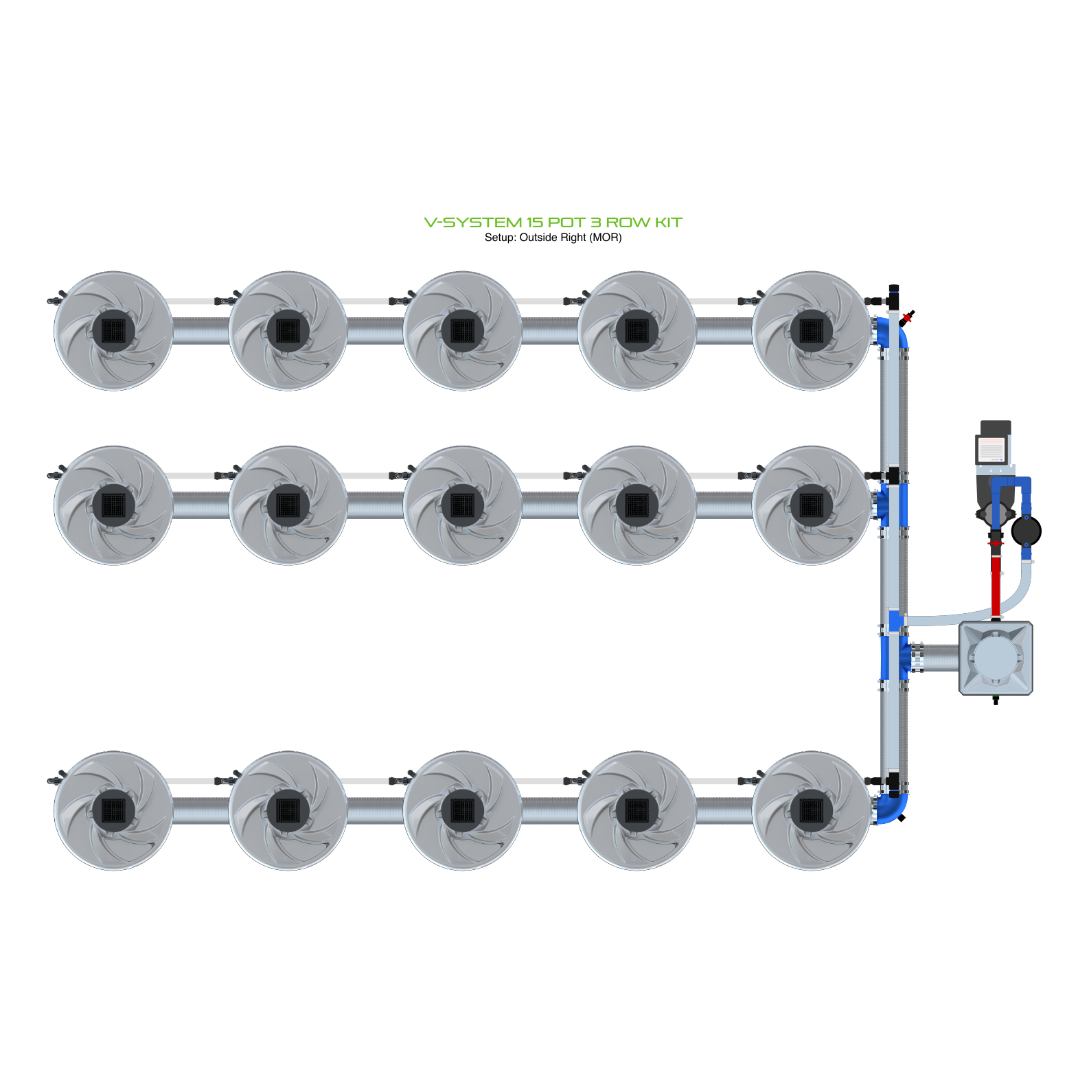 V-SYSTEM 15 Pot 3 Row Kit