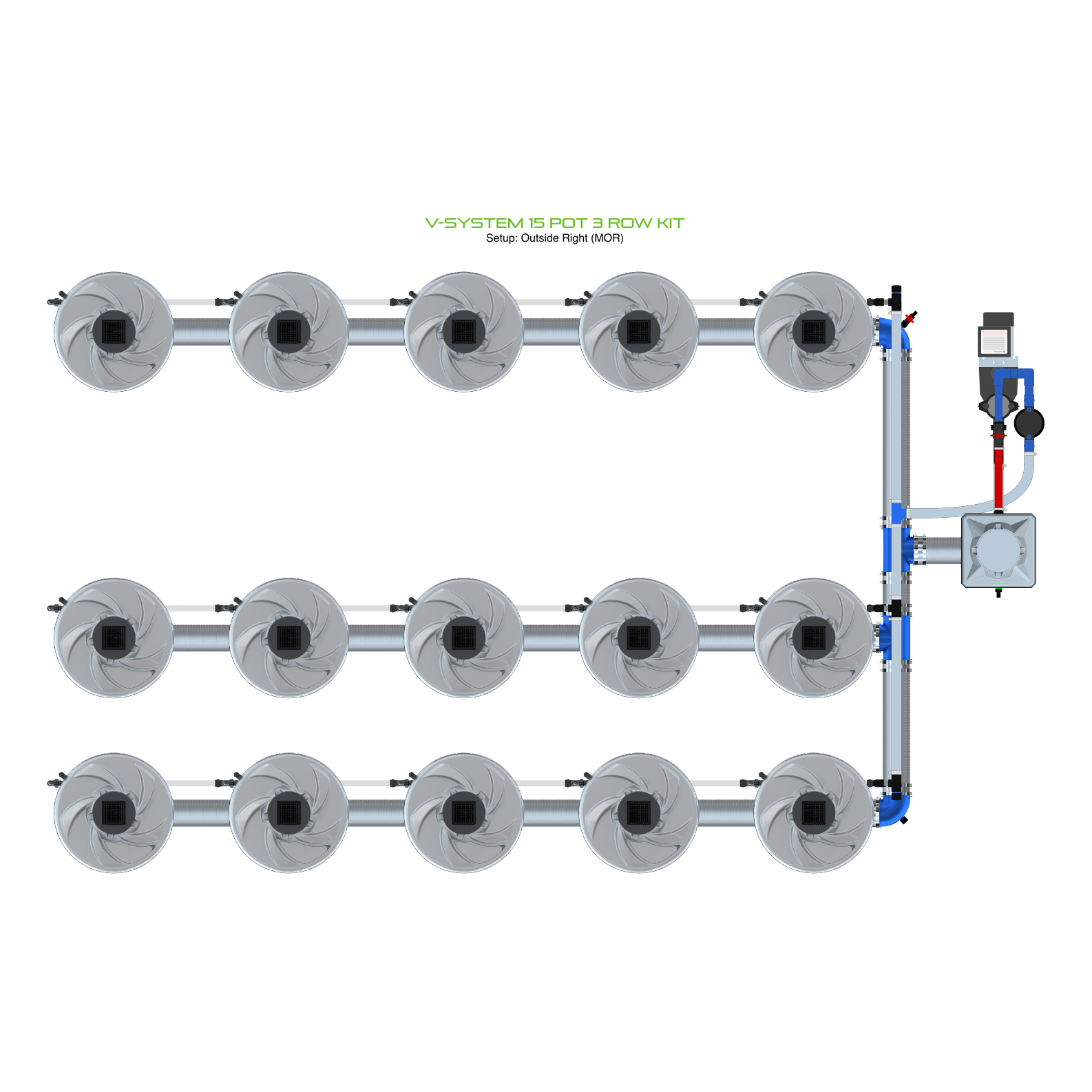 V-SYSTEM 15 Pot 3 Row Kit