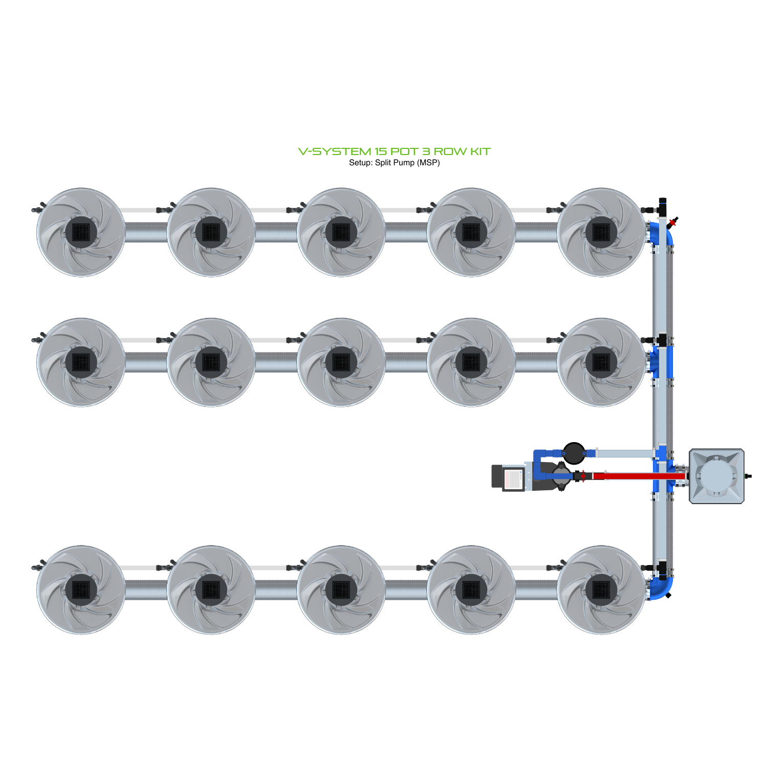 V-SYSTEM 15 Pot 3 Row Kit