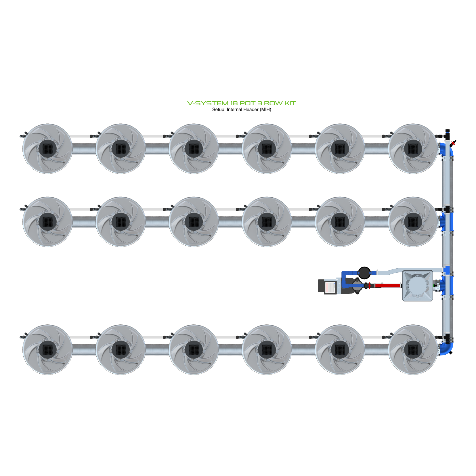 V-SYSTEM 18 Pot 3 Row Kit