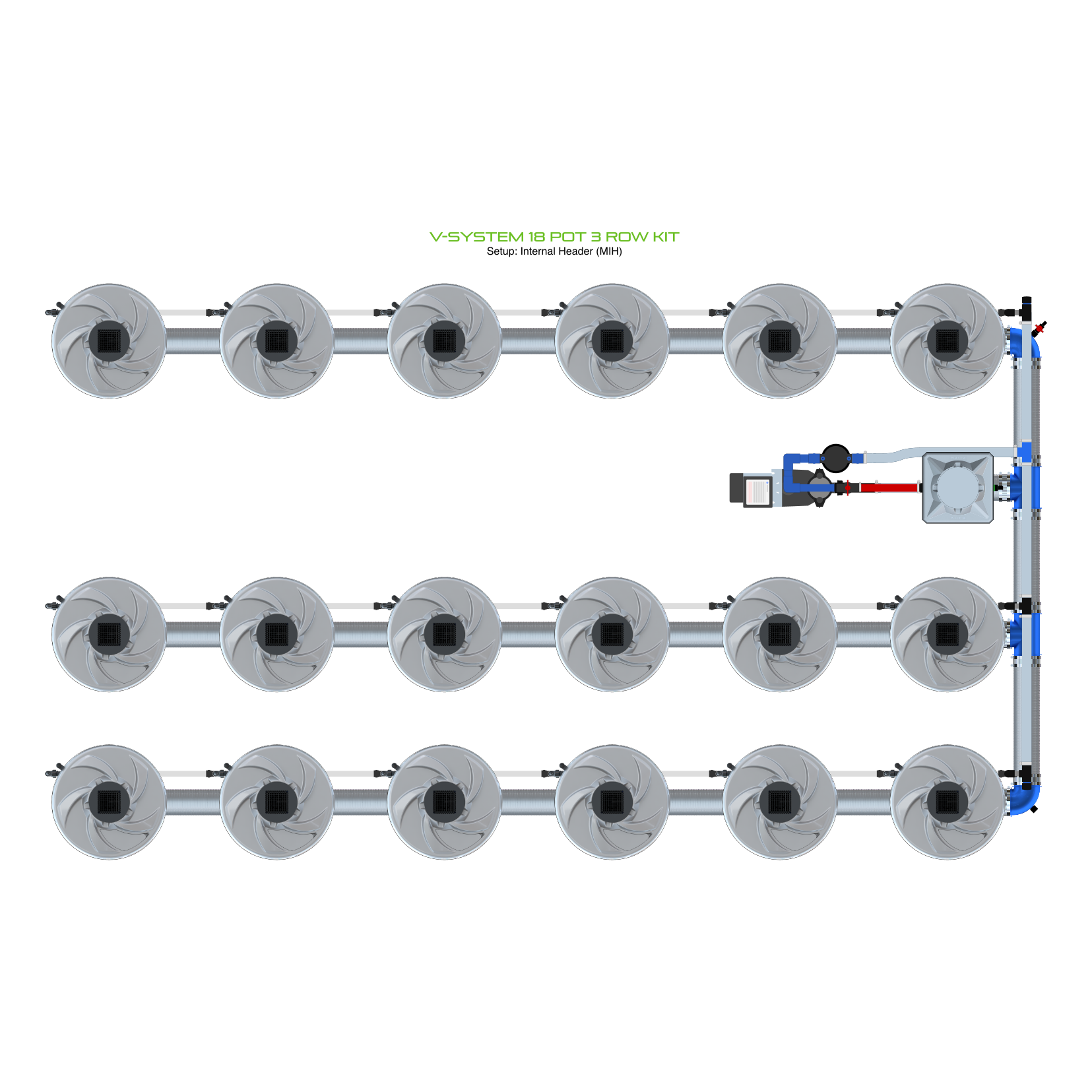V-SYSTEM 18 Pot 3 Row Kit
