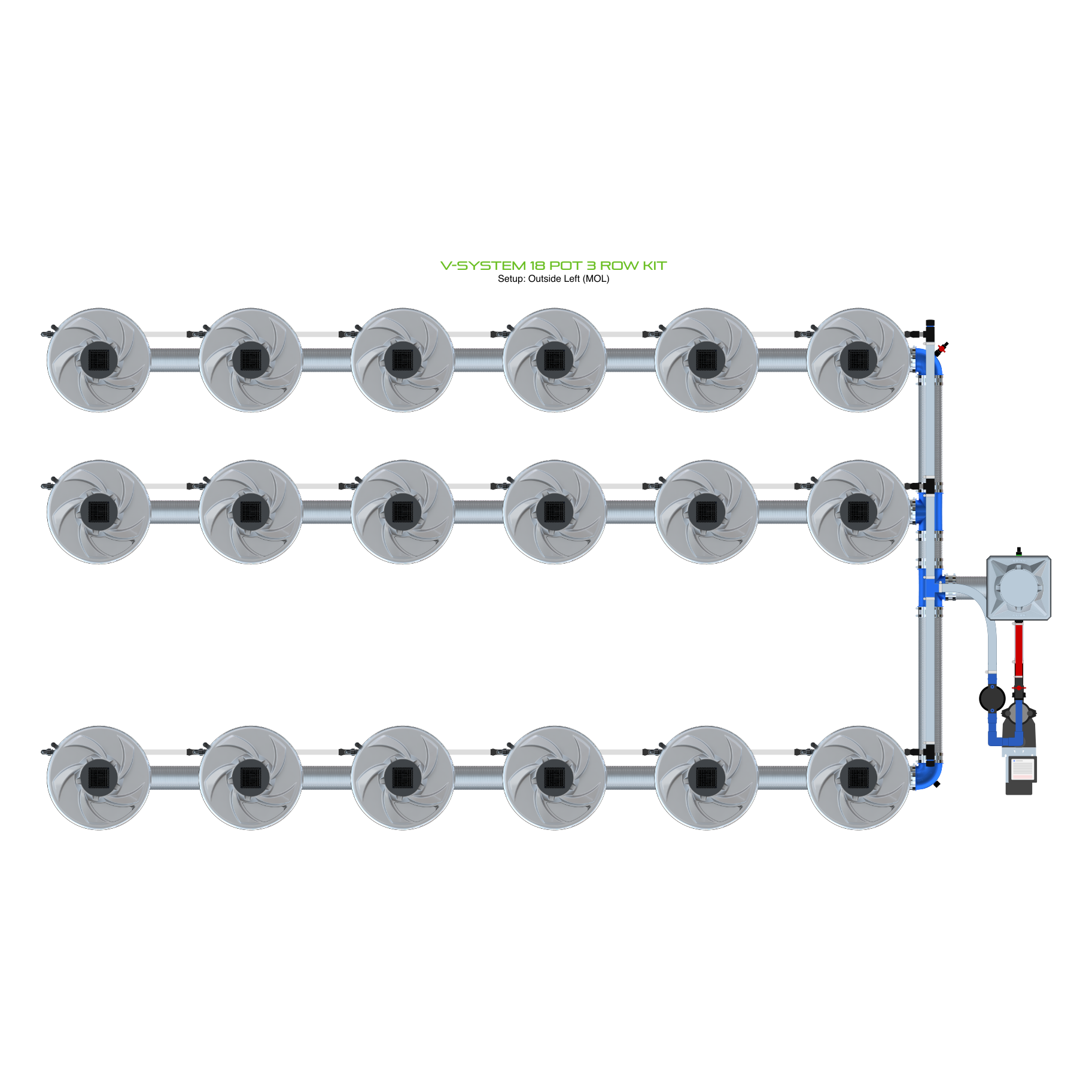 V-SYSTEM 18 Pot 3 Row Kit