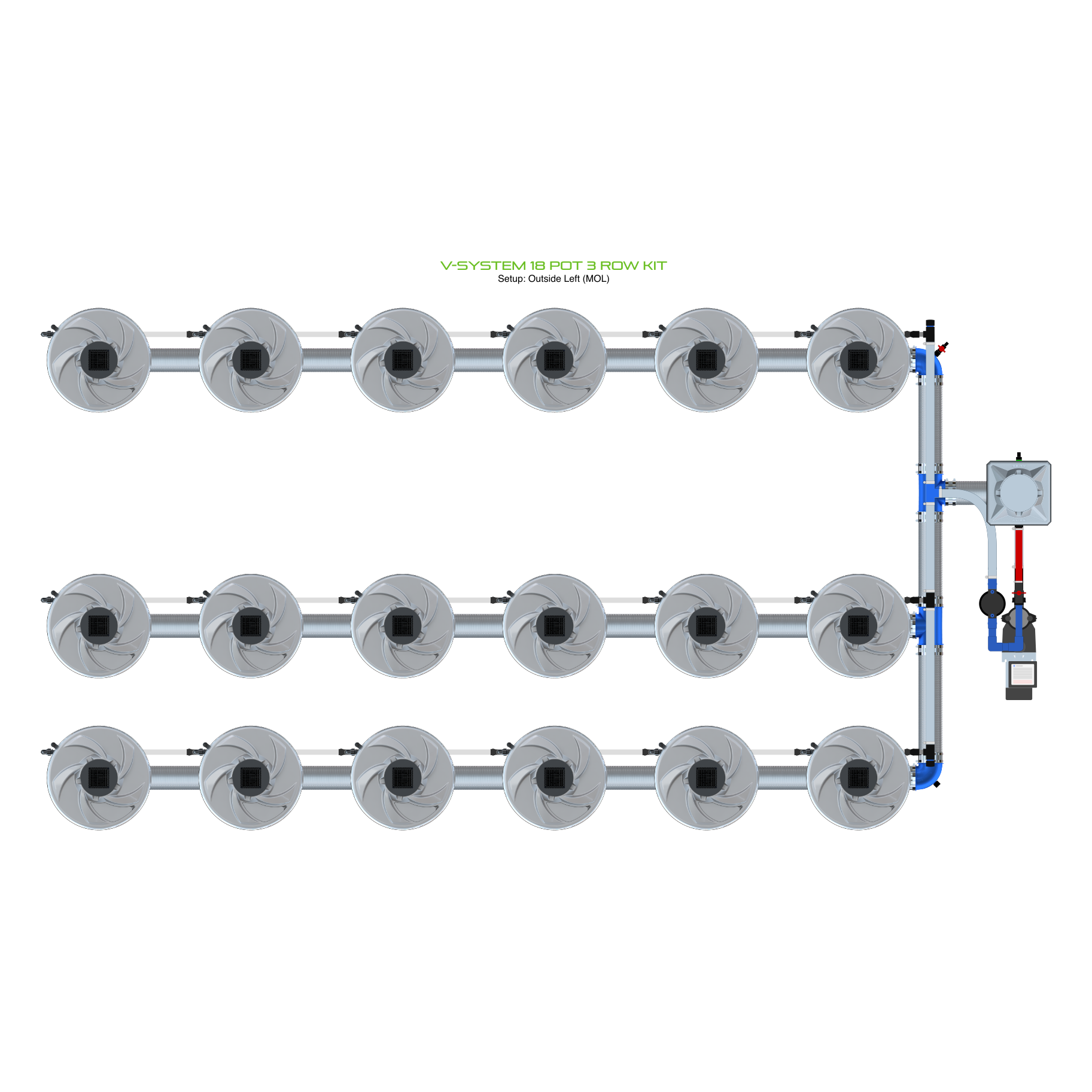 V-SYSTEM 18 Pot 3 Row Kit