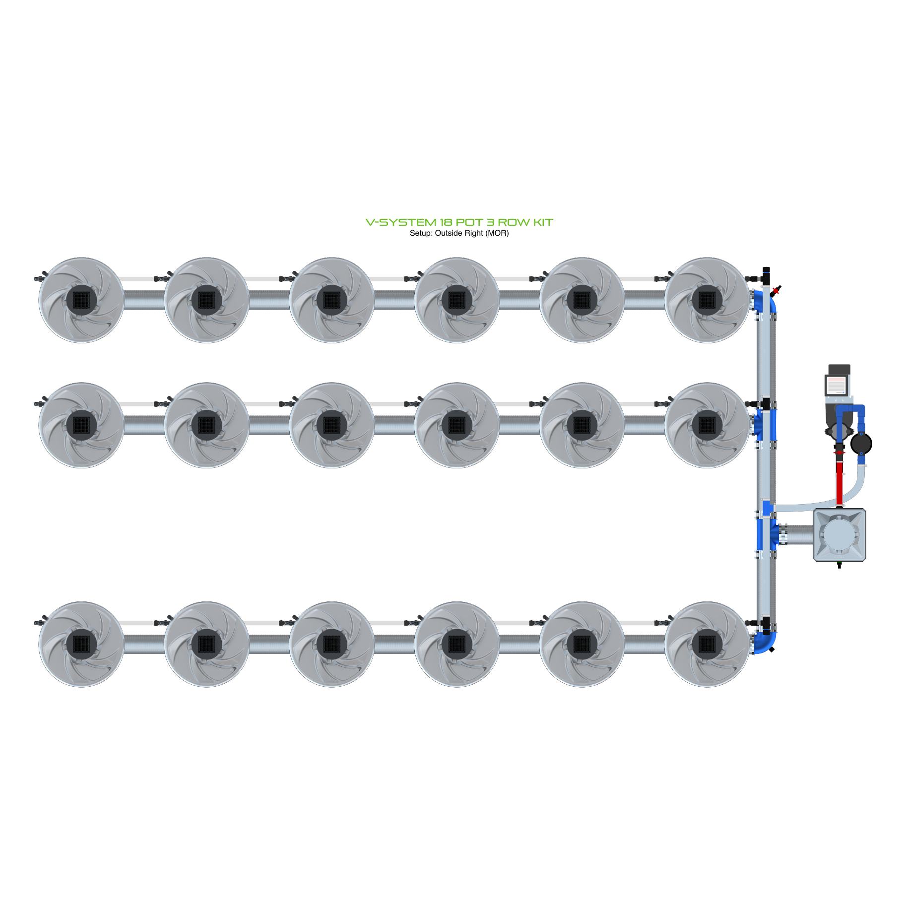 V-SYSTEM 18 Pot 3 Row Kit