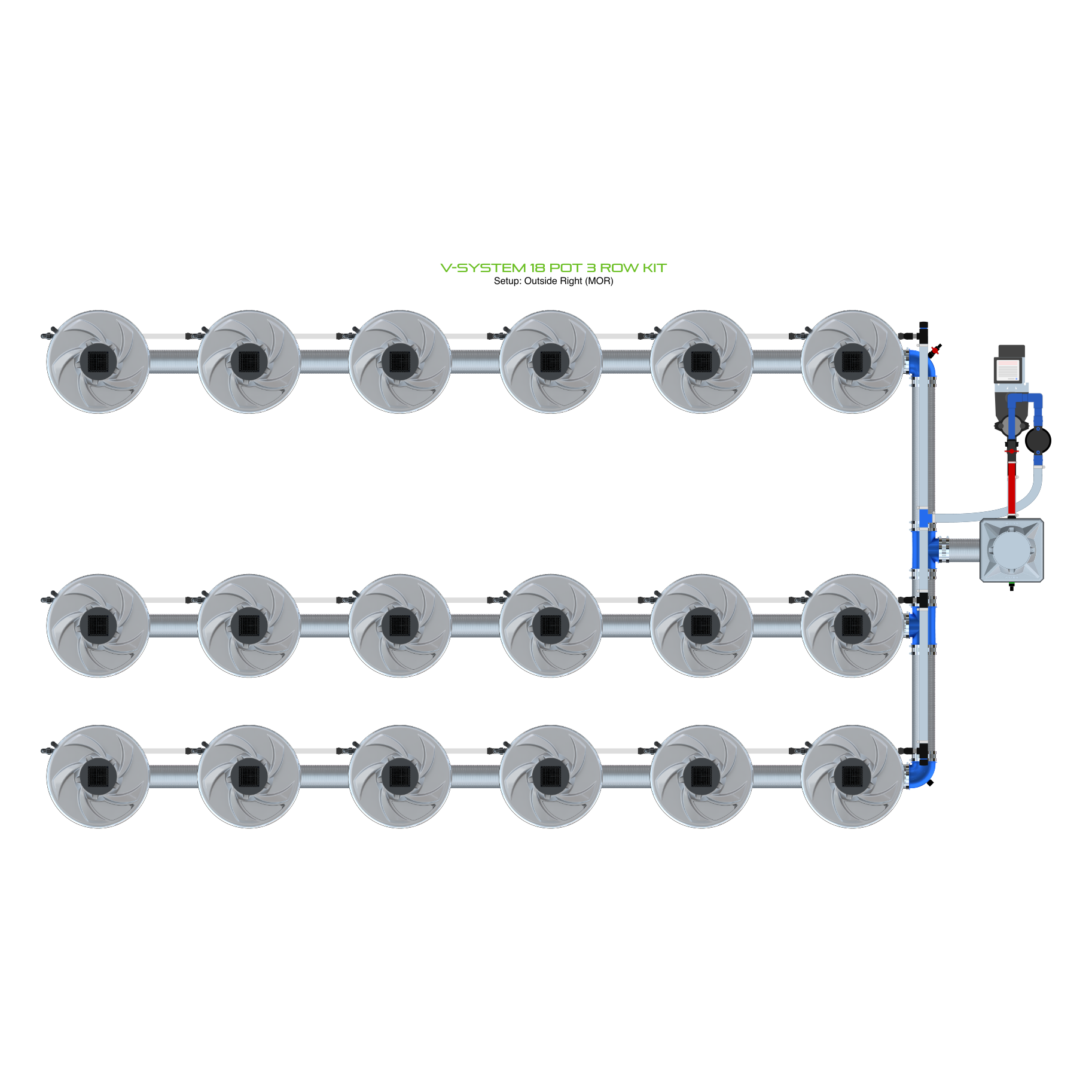 V-SYSTEM 18 Pot 3 Row Kit