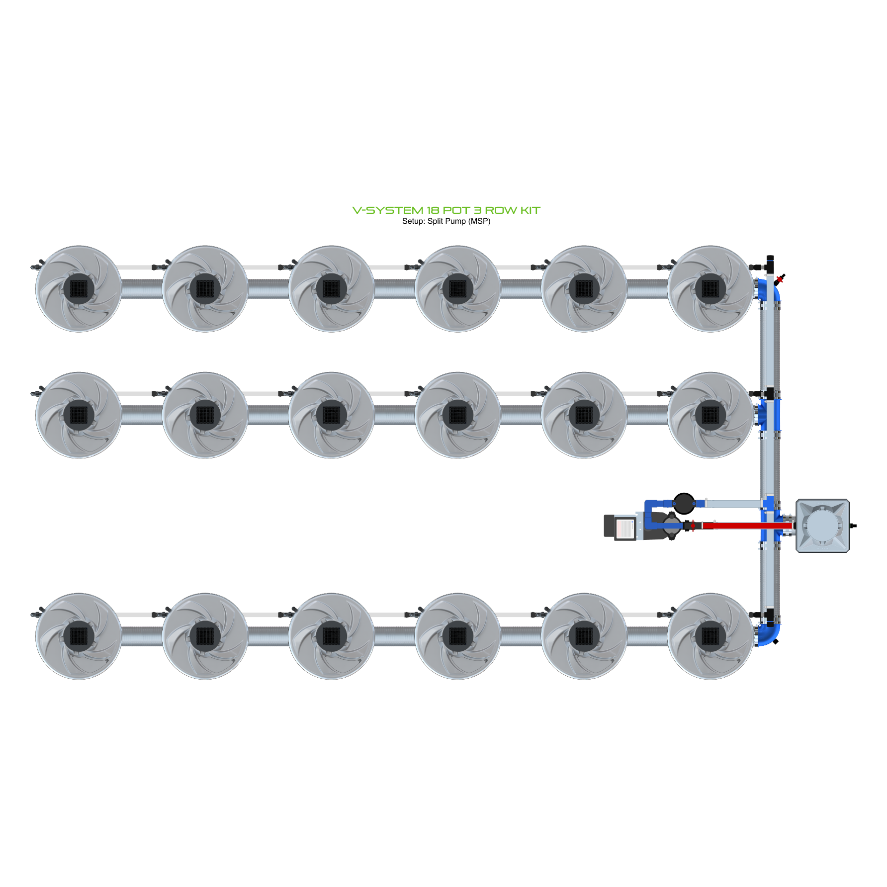 V-SYSTEM 18 Pot 3 Row Kit
