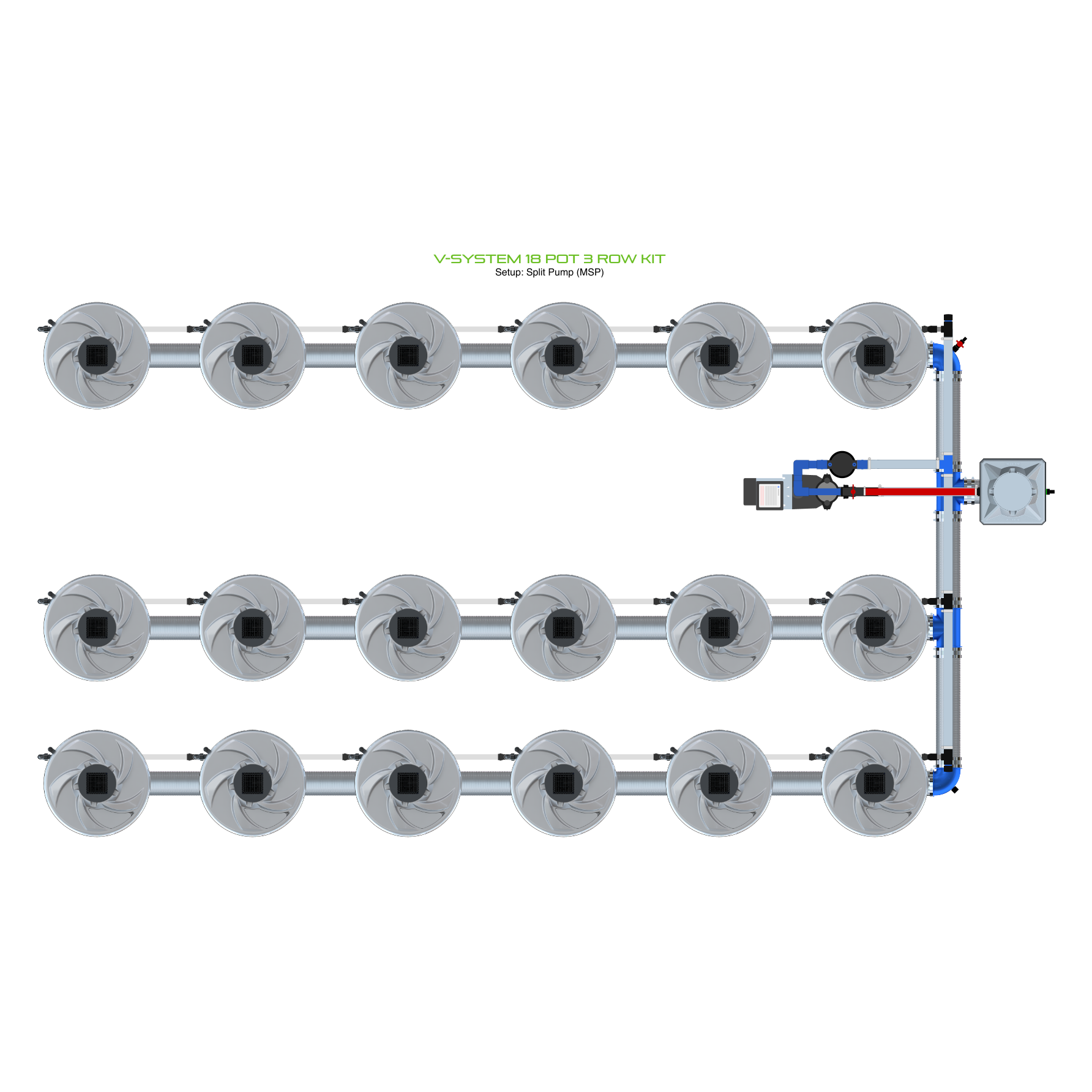 V-SYSTEM 18 Pot 3 Row Kit