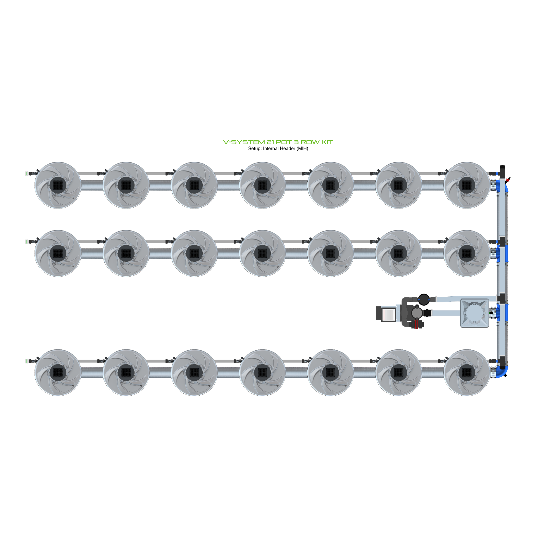V-SYSTEM 21 Pot 3 Row Kit