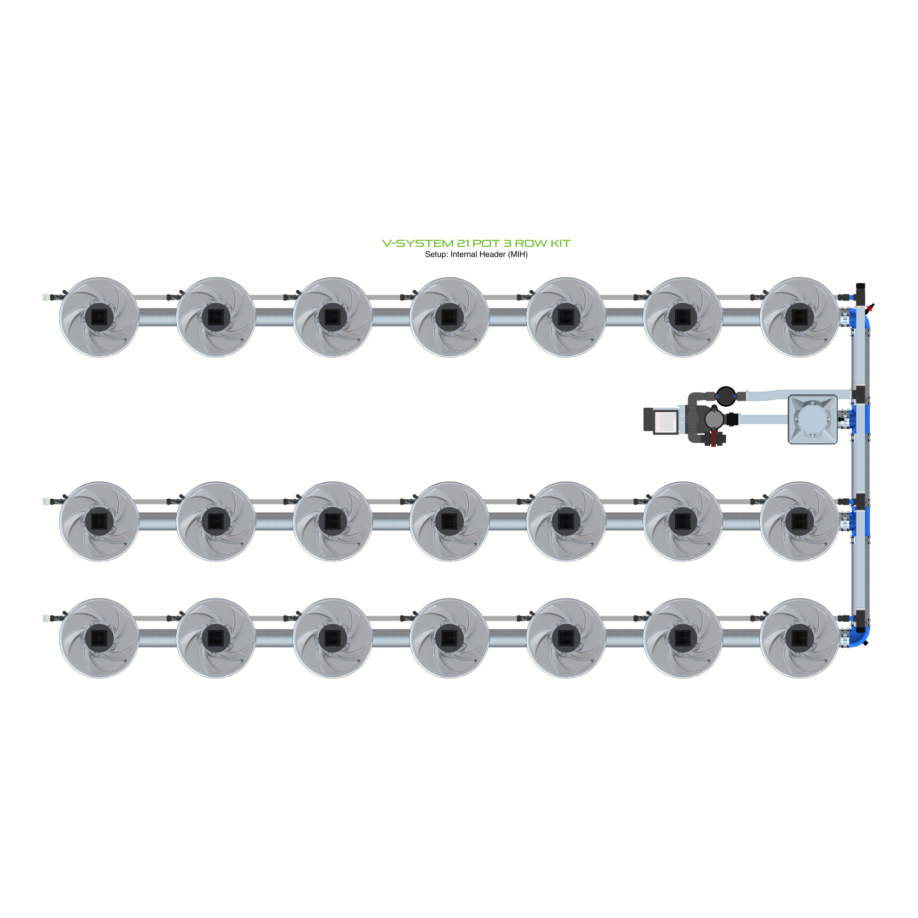 V-SYSTEM 21 Pot 3 Row Kit