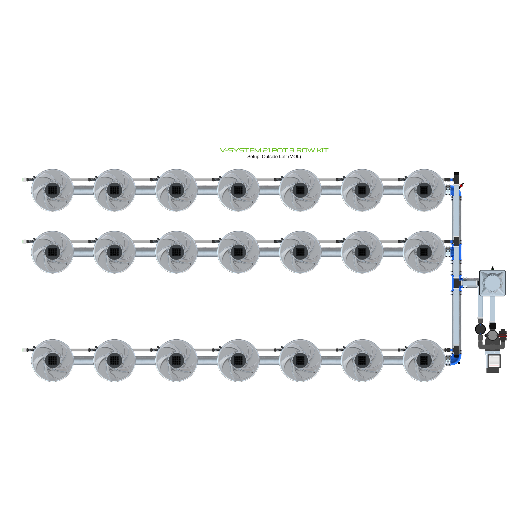 V-SYSTEM 21 Pot 3 Row Kit