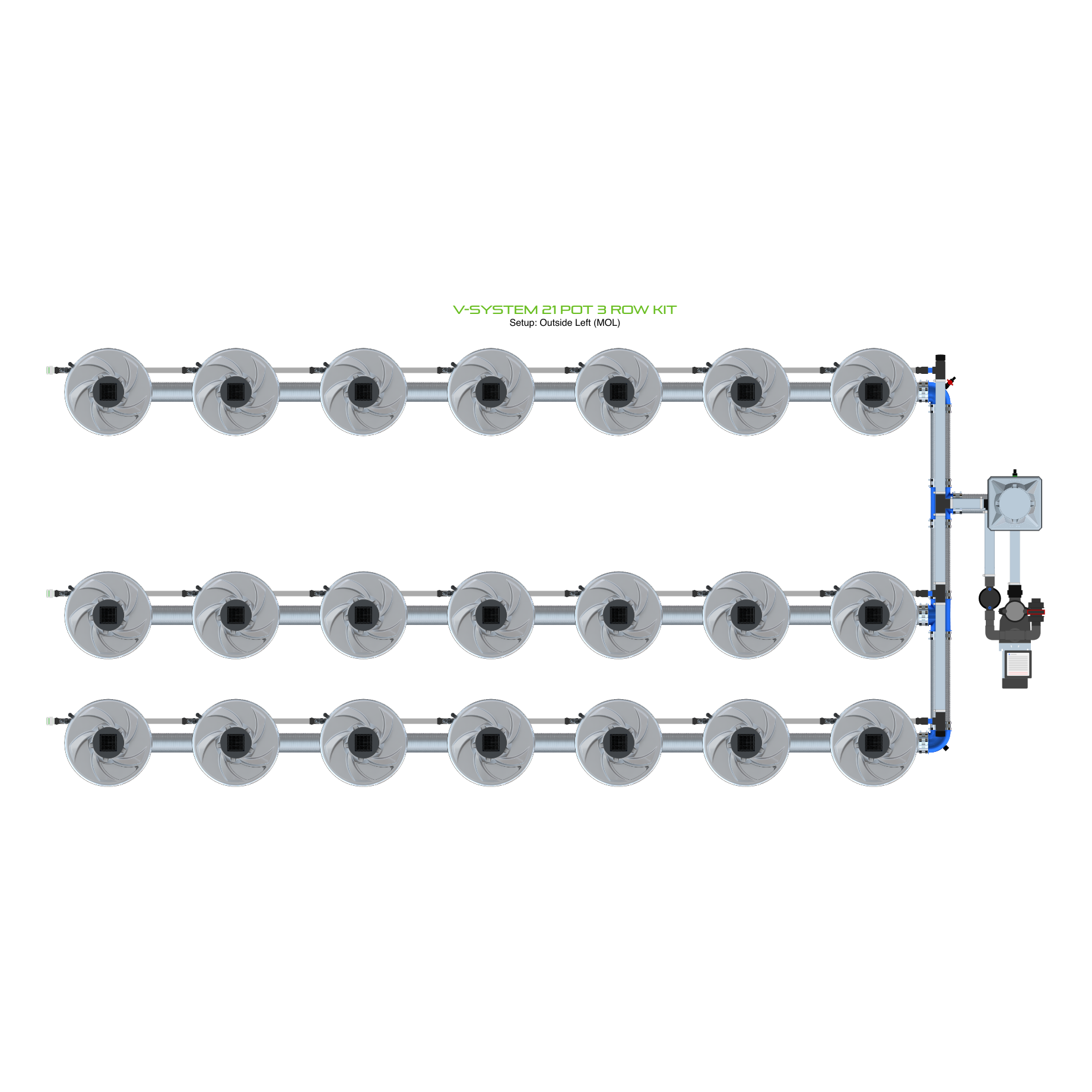 V-SYSTEM 21 Pot 3 Row Kit