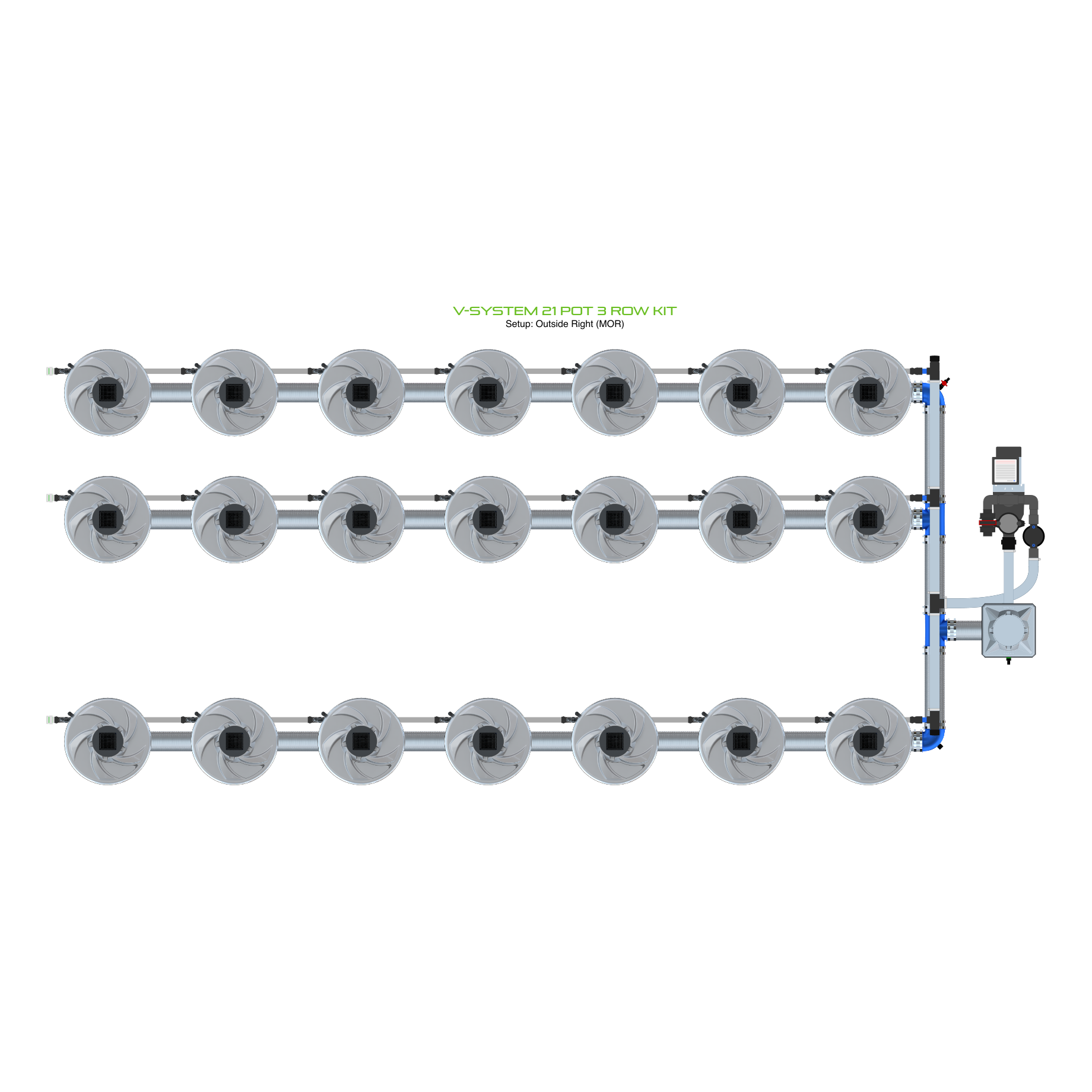 V-SYSTEM 21 Pot 3 Row Kit