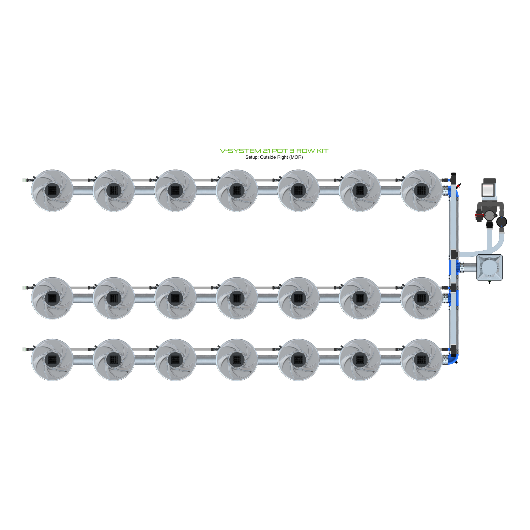 V-SYSTEM 21 Pot 3 Row Kit